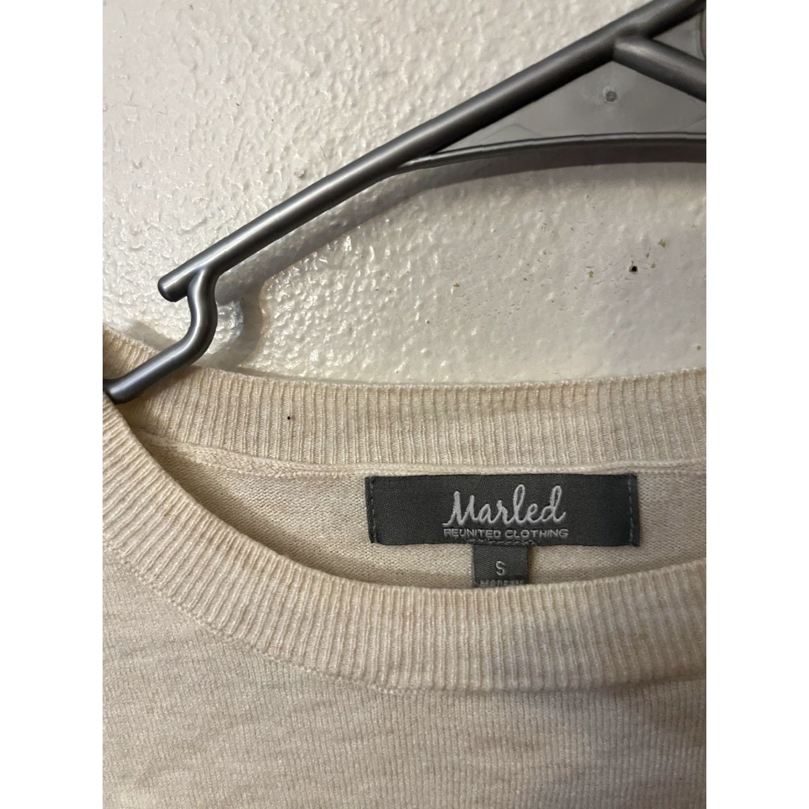 Vintage Marled Women’s Puff Shoulder Sweater Pullover Size Small Cream Crew Neck Long Sleeve Knit Pullover All Seasons Regular Womens Fashion Classic Solid Size S / US 4 / IT 40 - 3 Thumbnail