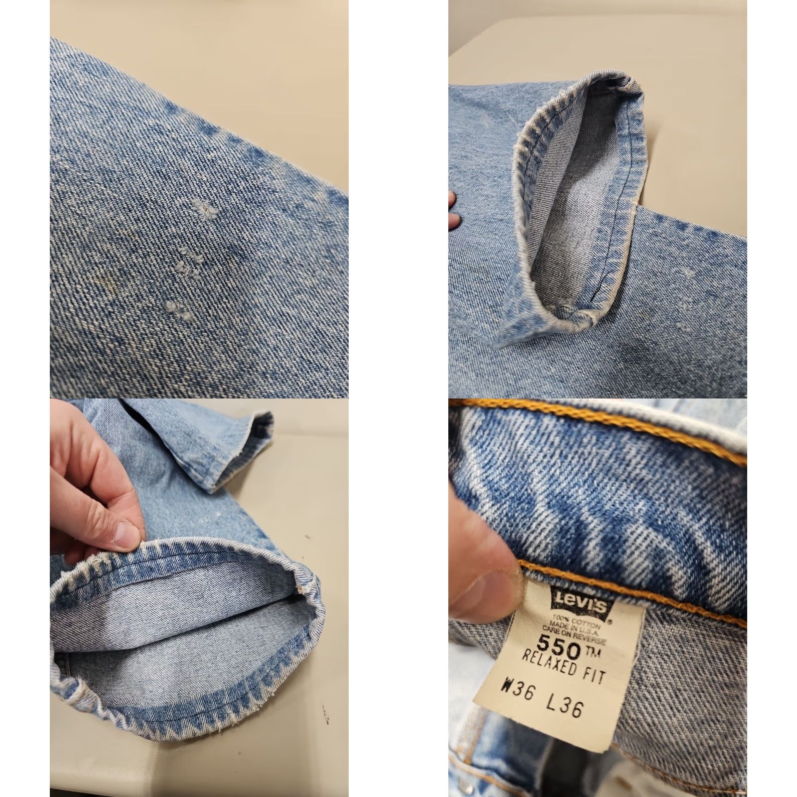 Levi's VINTAGE Levi's 550 Jeans 34x28 Mens Blue Denim Tapered Relaxed Fit Light Wash Jeans Size US 34 / EU 50 - 10 Thumbnail