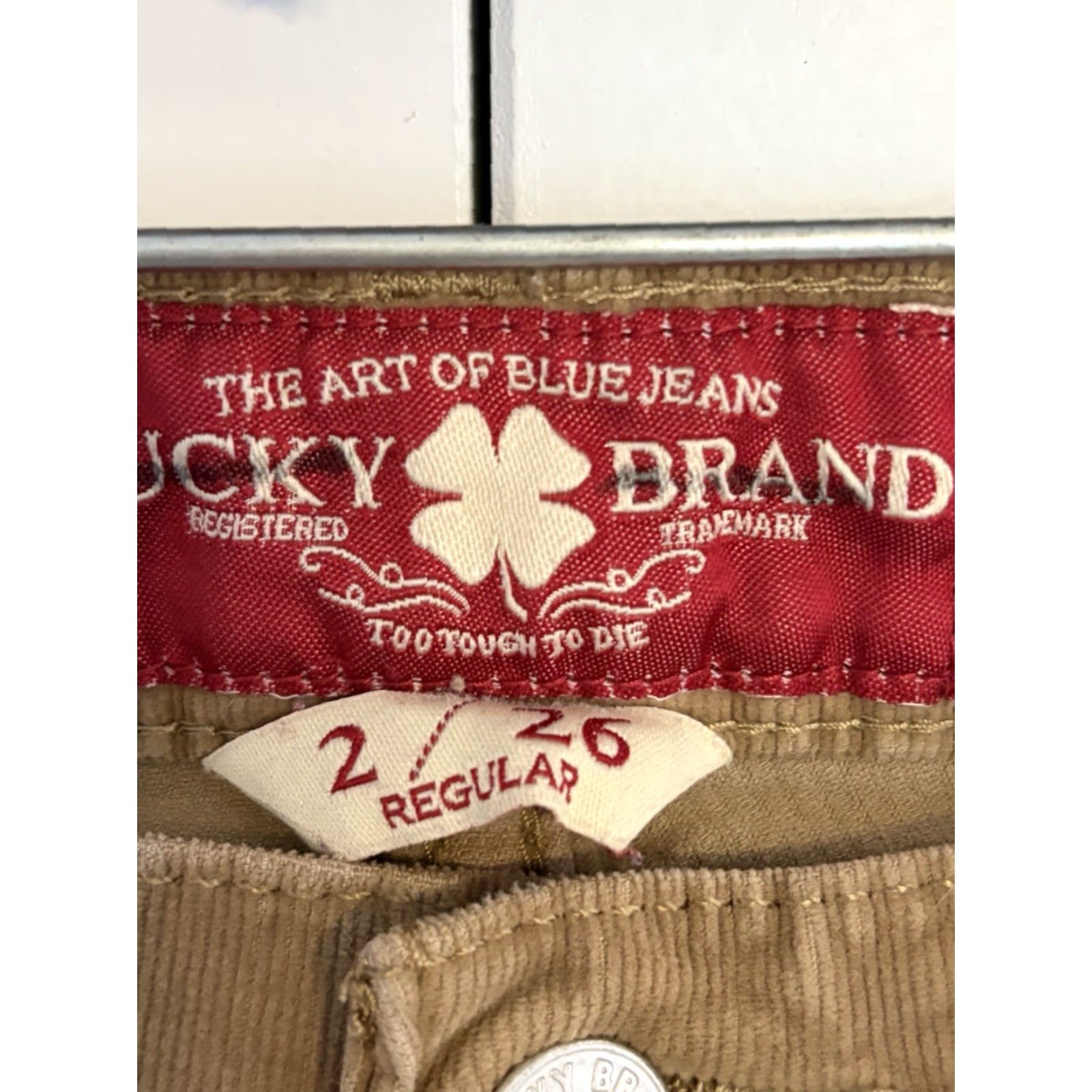 Lucky Brand Lucky Brand Women's Zeo Skinny Corduroy Jeans 5-Pocket Button Zip Green size 2/26 Regular Adult Womens Size ONE SIZE - 7 Thumbnail