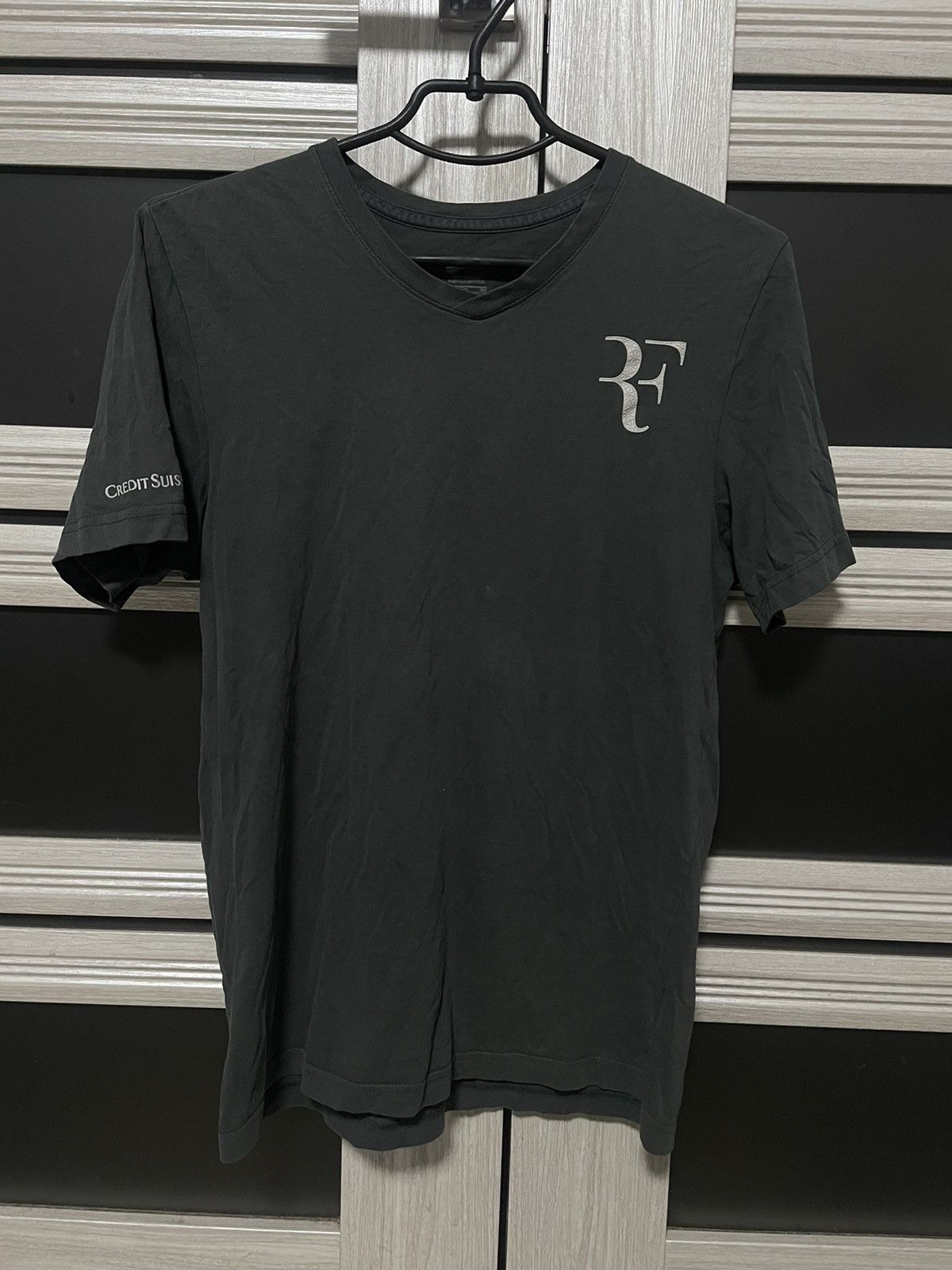 Nike × Vintage Vintage 00s Roger Federer Nike Autograph tee Tennis black Size US S / EU 44-46 / 1 - 1 Thumbnail
