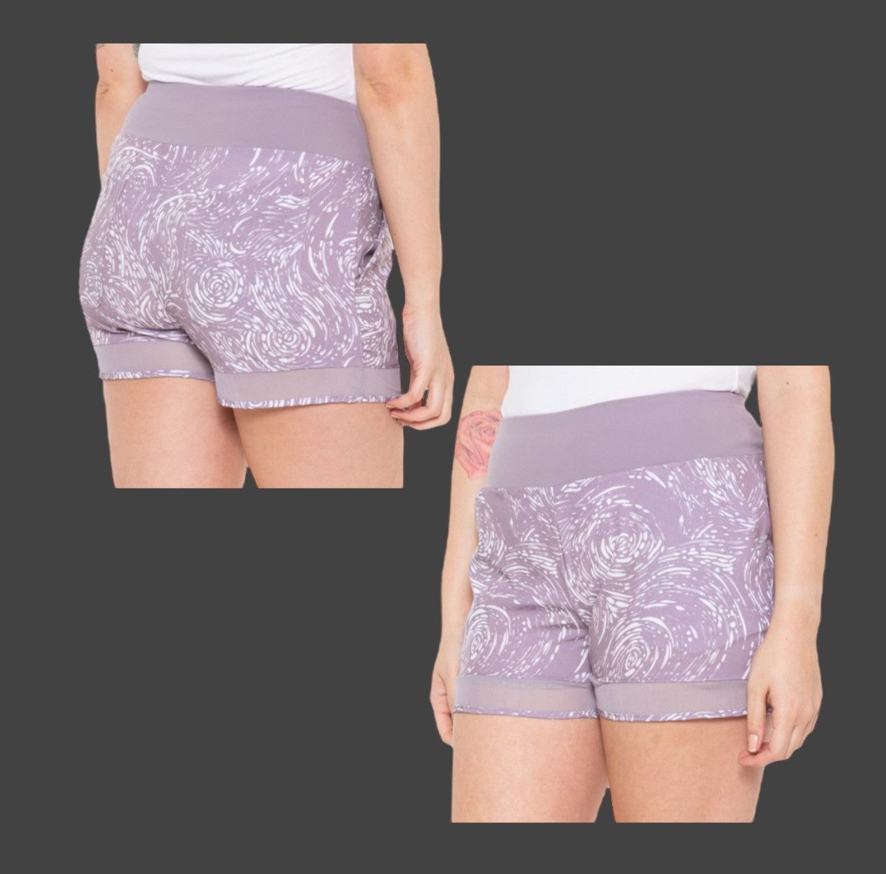 Other Aspen Purple Printed Mesh Hem 4 Pockets Shorts Sz XL Size 35" - 8 Thumbnail