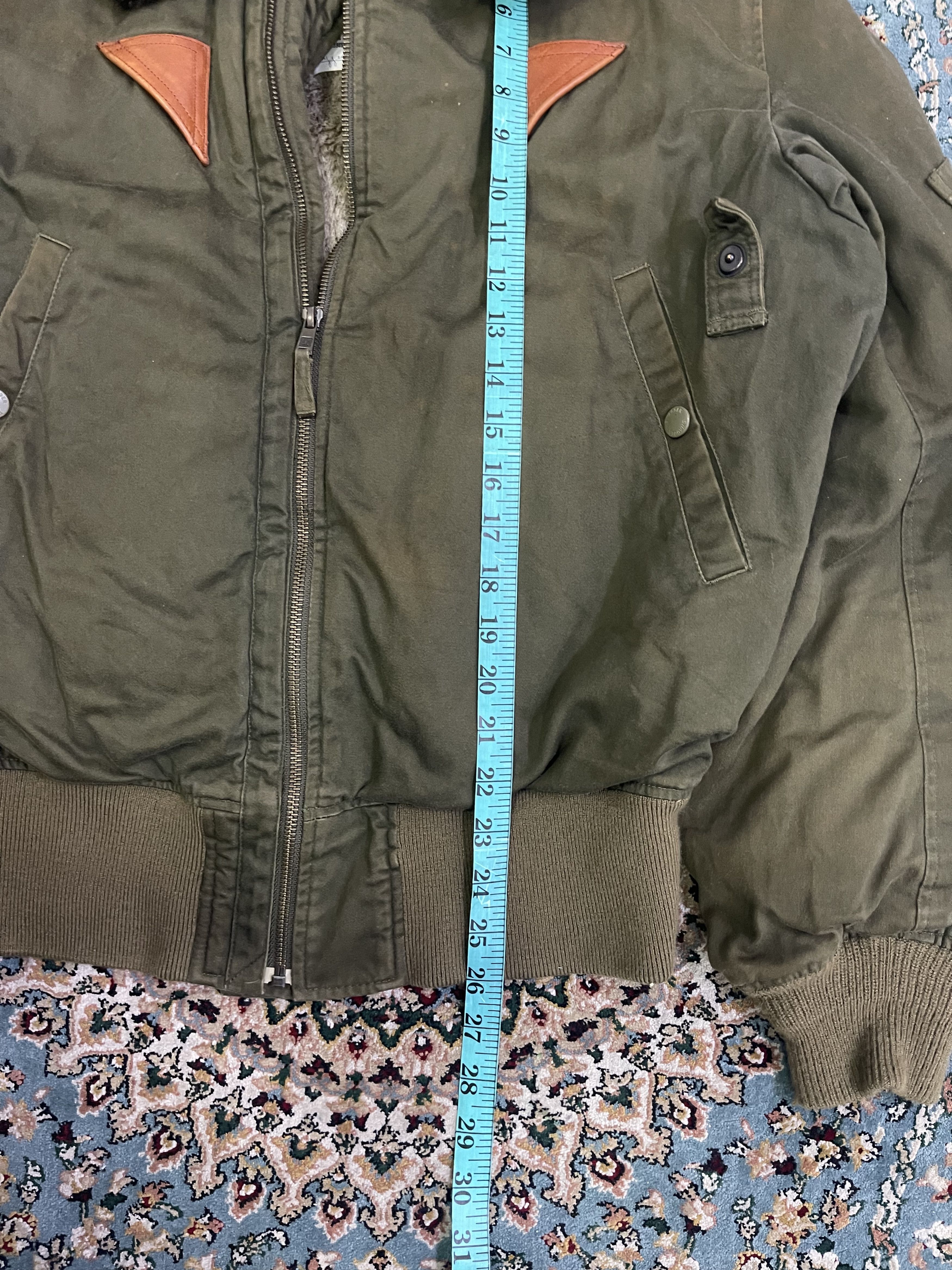 Swagger Swagger B-15 Bomber Sherpa Shearling Olive Flight Jacket Size US L / EU 52-54 / 3 - 8 Thumbnail
