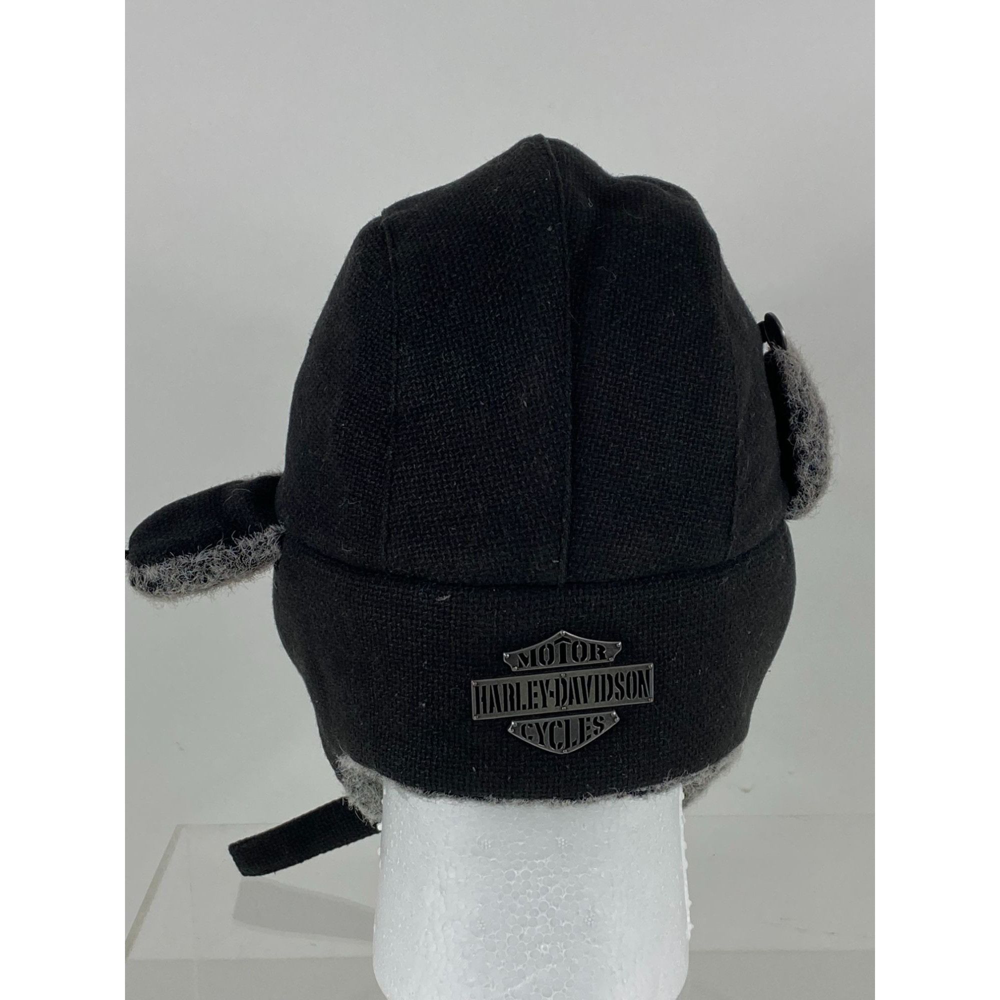 Harley Davidson Harley Davidson Aviator Style Winter Trapper Hat Black/Gray Size ONE SIZE - 4 Thumbnail