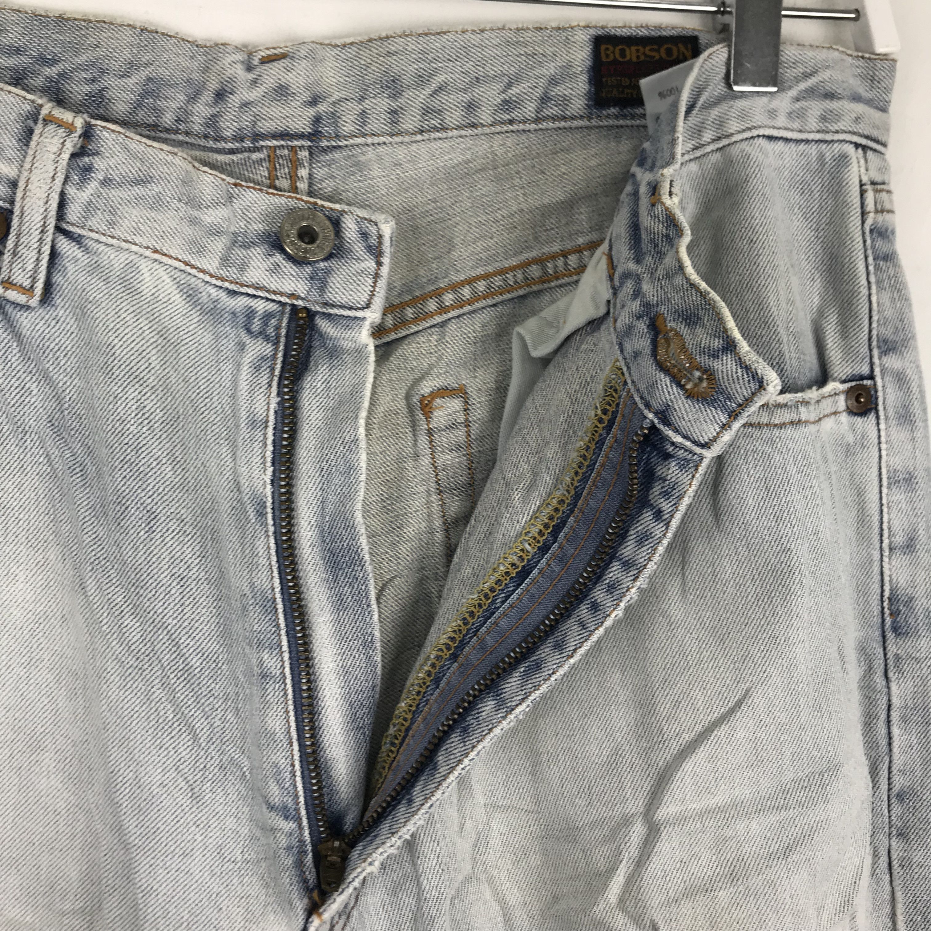 Japanese Brand X224 VTG BOBSON RIPPED FADED JEANS KURT COBAIN STYLE Size US 34 / EU 50 - 6 Thumbnail