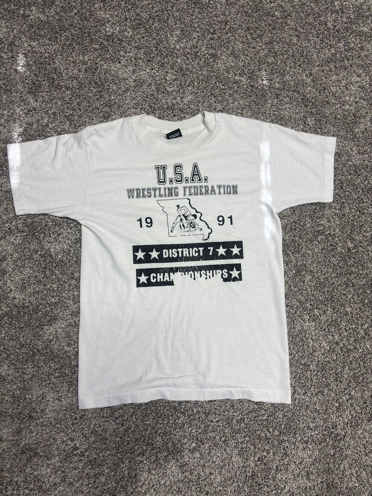 Vintage 1991 District Wresting Champion Shirt Size US M / EU 48-50 / 2 - 1 Thumbnail