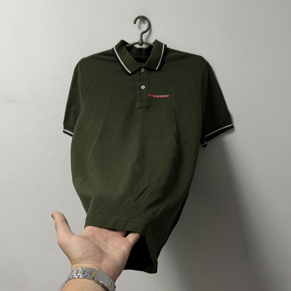 Prada Prada Polo T-Shirt Red Tab Size M Size US M / EU 48-50 / 2 - 6 Thumbnail