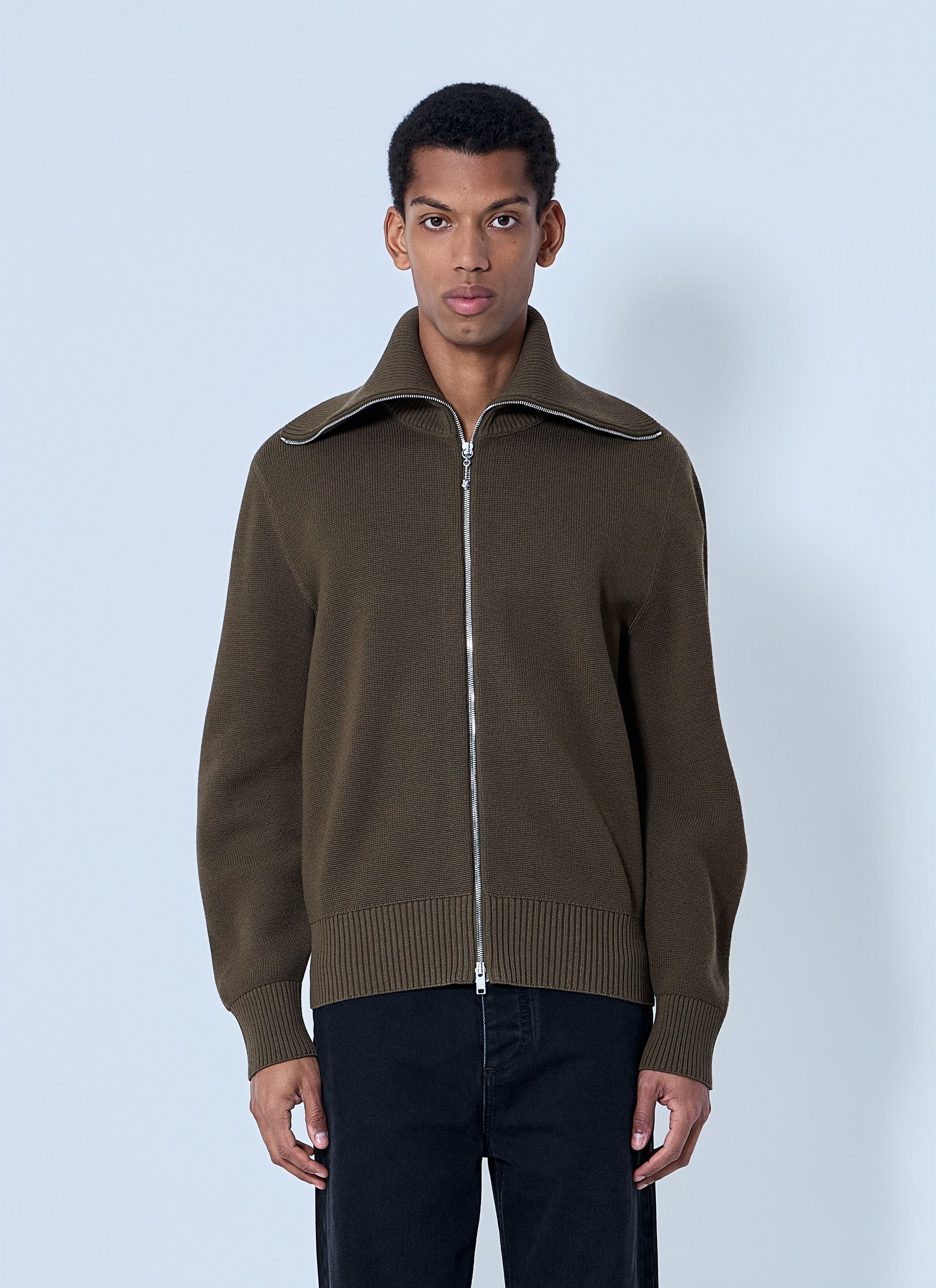 Bottega Veneta Zip-Front High Collar Cardigan Size US S / EU 44-46 / 1 - 1 Thumbnail