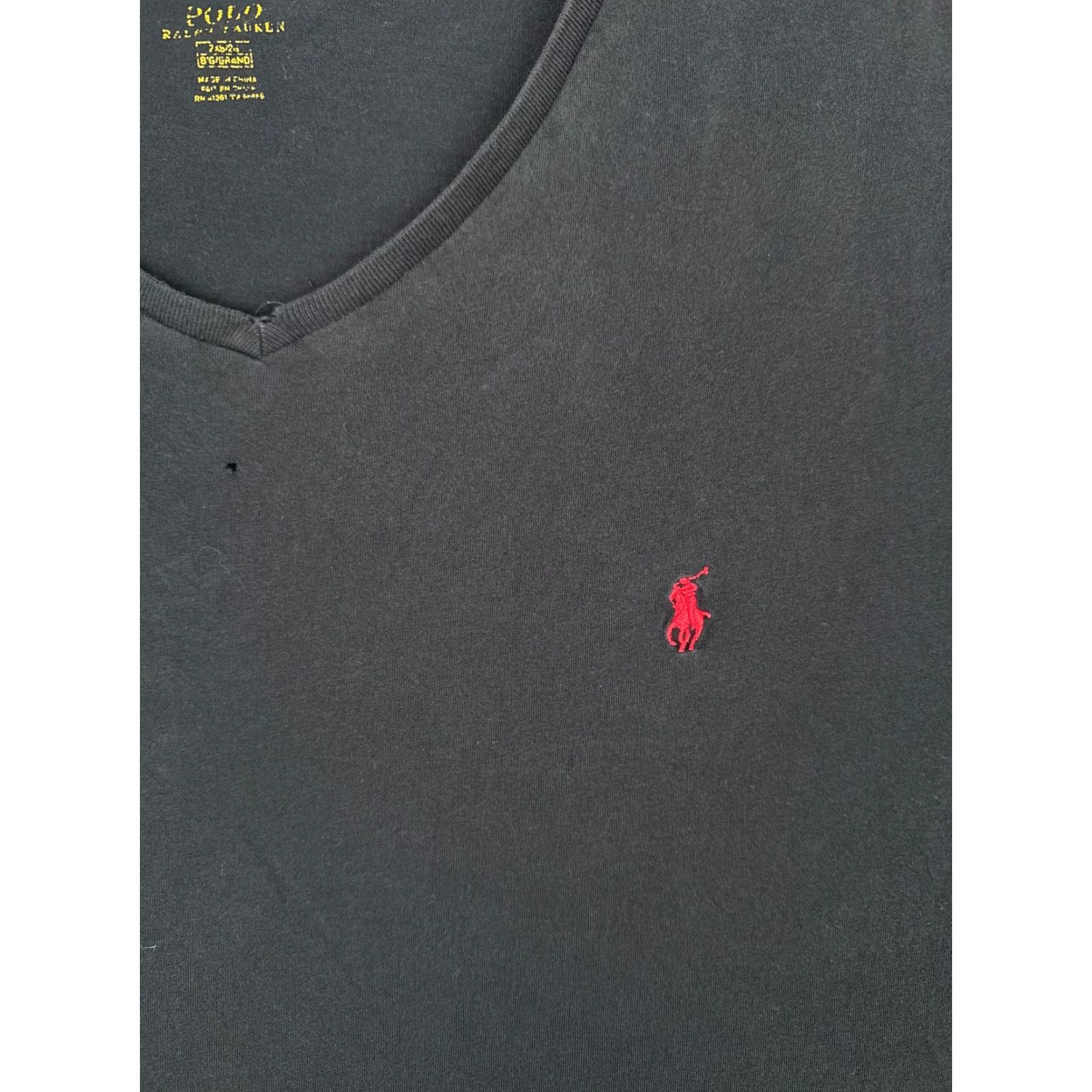 Ralph Lauren Polo Ralph Lauren Shirt Adult 2XL Black Short Sleeve Cotton V-Neck Polo Ralph Lauren Shirt Big & Tall Mens XL? Size US XXL / EU 58 / 5 - 6 Thumbnail