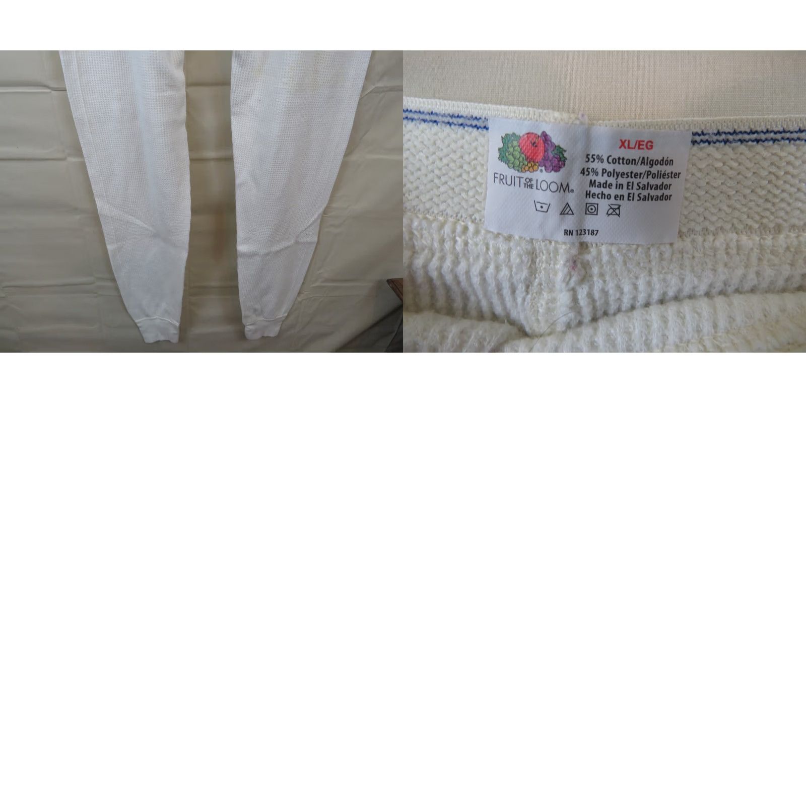 Fruit Of The Loom Vintage Fruit of the Loom Thermal Weave Long Johns Pants XL Size US 36 / EU 52 - 8 Thumbnail
