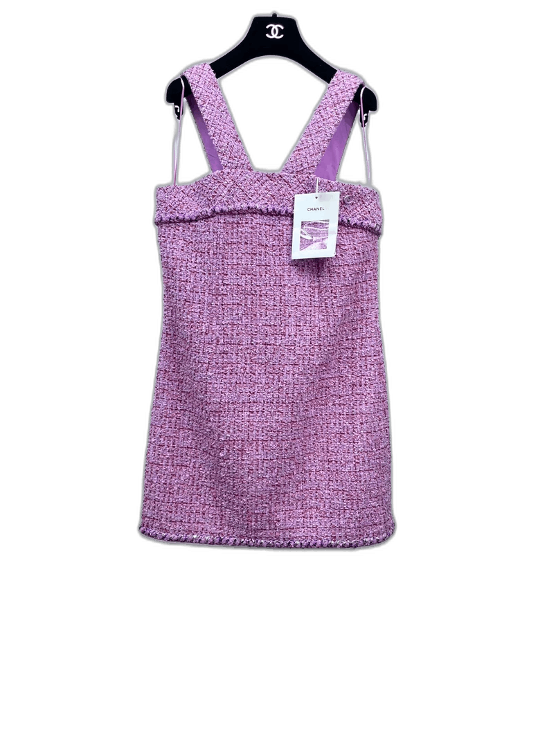 Chanel Chanel Pink Tweed Sleeveless Dress with Tags Size US 40 / EU 56 - 1 Thumbnail