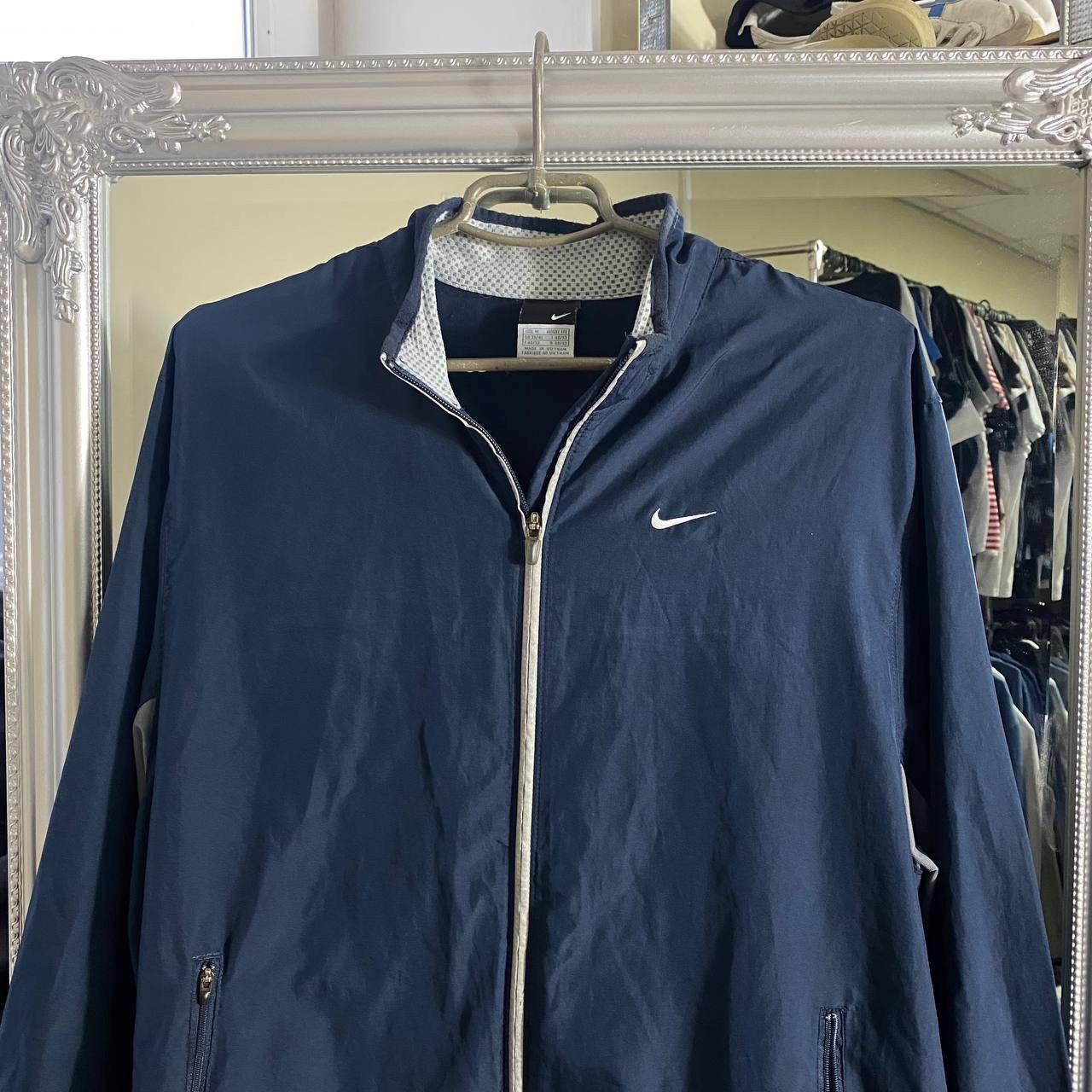 Nike Vintage Y2K Navy Nike Track Jacket Zip Up Nylon Windbreaker Size US M / EU 48-50 / 2 - 2 Thumbnail
