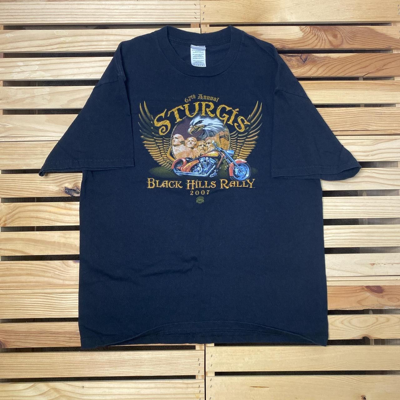 Delta Vintage Sturgis Motorcycle Rally Black Biker Tee Size Large Size US L / EU 52-54 / 3 - 1 Thumbnail