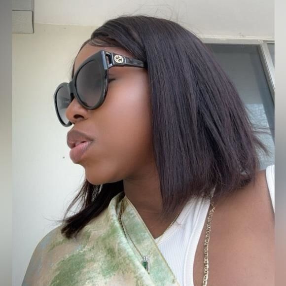 Gucci New Authentic Gucci Black 56 mm Gradient Women's Sunglasses Size ONE SIZE - 8 Thumbnail