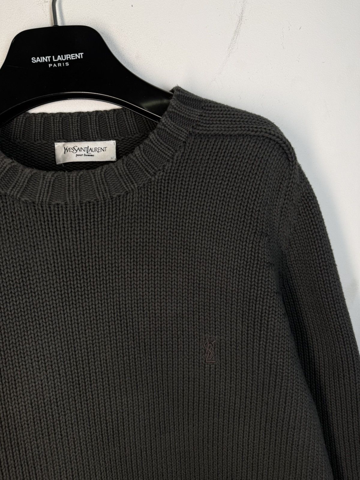 Yves Saint Laurent Heavy YSL Sweater Knit Dark Grey Thick Size US M / EU 48-50 / 2 - 3 Thumbnail