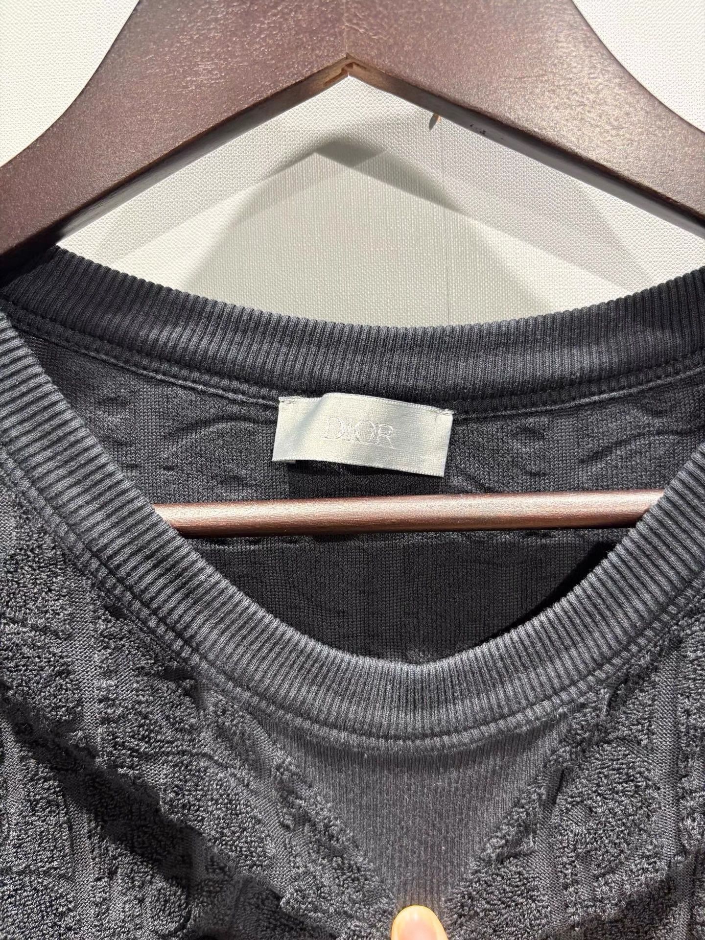Dior Dior Black Terry T-shirt with All-over Subtle Print K36 Size US XXL / EU 58 / 5 - 3 Thumbnail