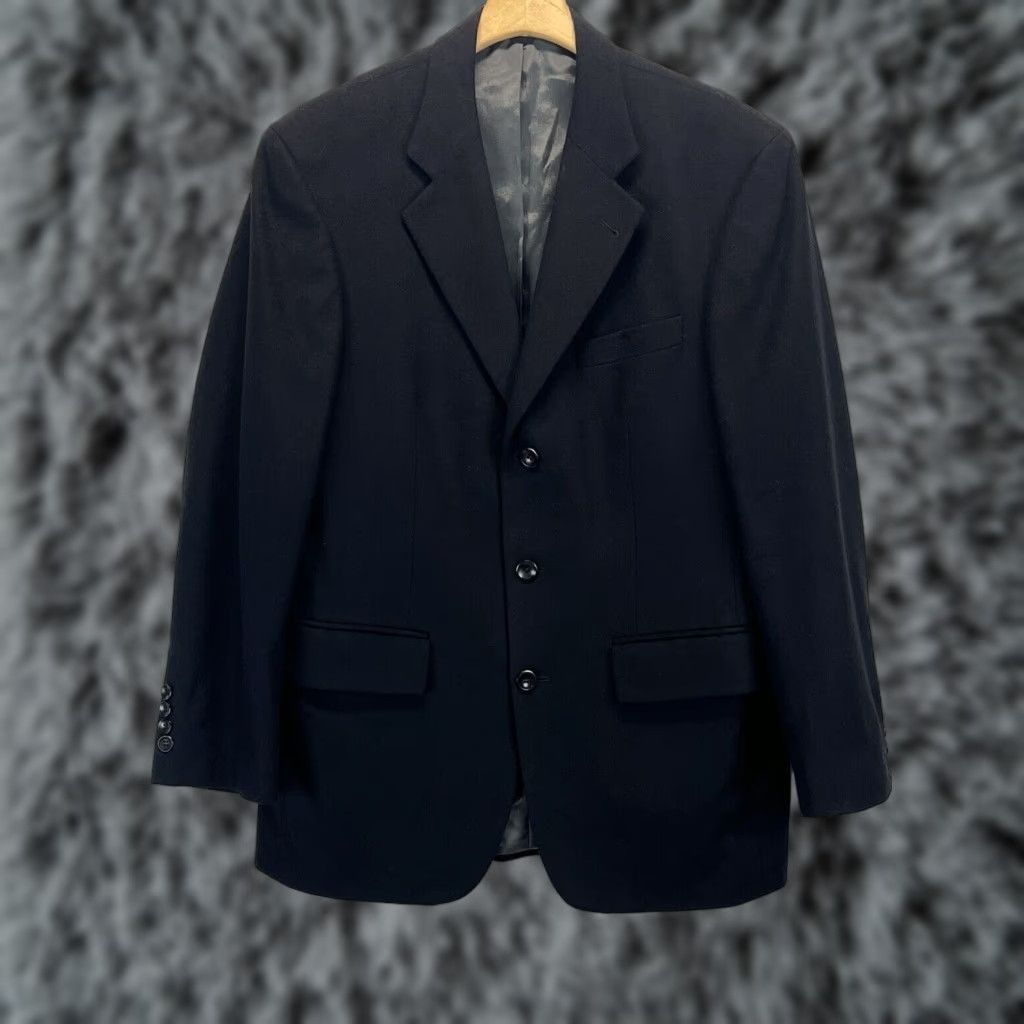 Oscar De La Renta Oscar de la Renta Blazer Wool Cashmere Blend Sport Coat Sz 39R Black GUC Men Size 40R - 1 Thumbnail
