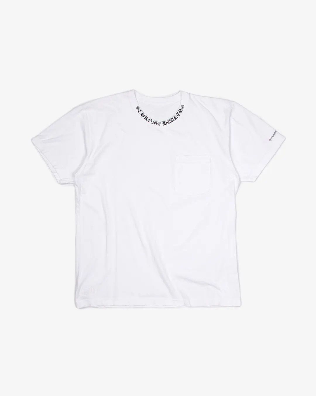 image of Chrome Hearts Neck Logo Tee in White, Men's (Size Large)