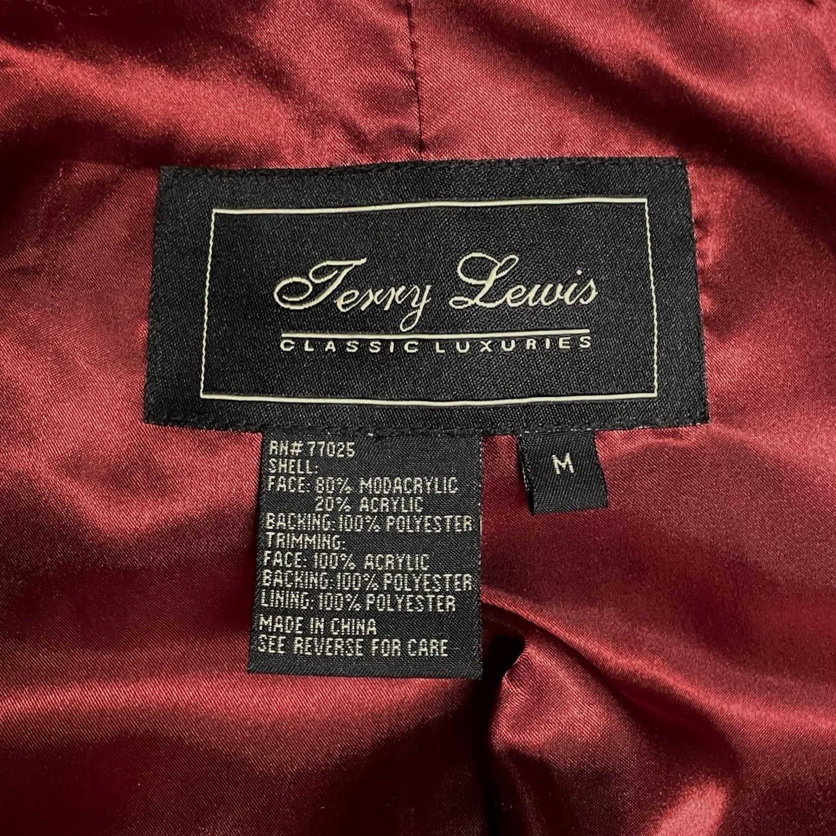 Vintage VTG Terry Lewis Women Ruby Red Faux Fur Hooded Toggle Coat Jacket w/ Gloves M Coat Women Red 90s City Designer Gloves Included Size M / US 6-8 / IT 42-44 - 3 Thumbnail