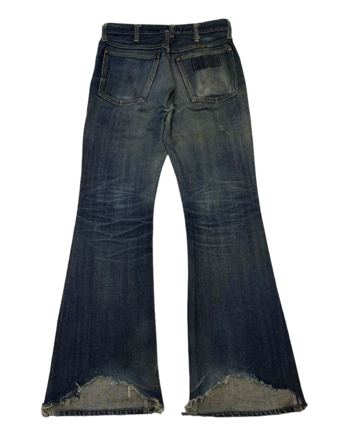 If Six Was Nine FLARED🔥WRANGLER FLARE DISTRESSED DENIM BOOTCUT JEANS Size US 28 / EU 44 - 2 Thumbnail