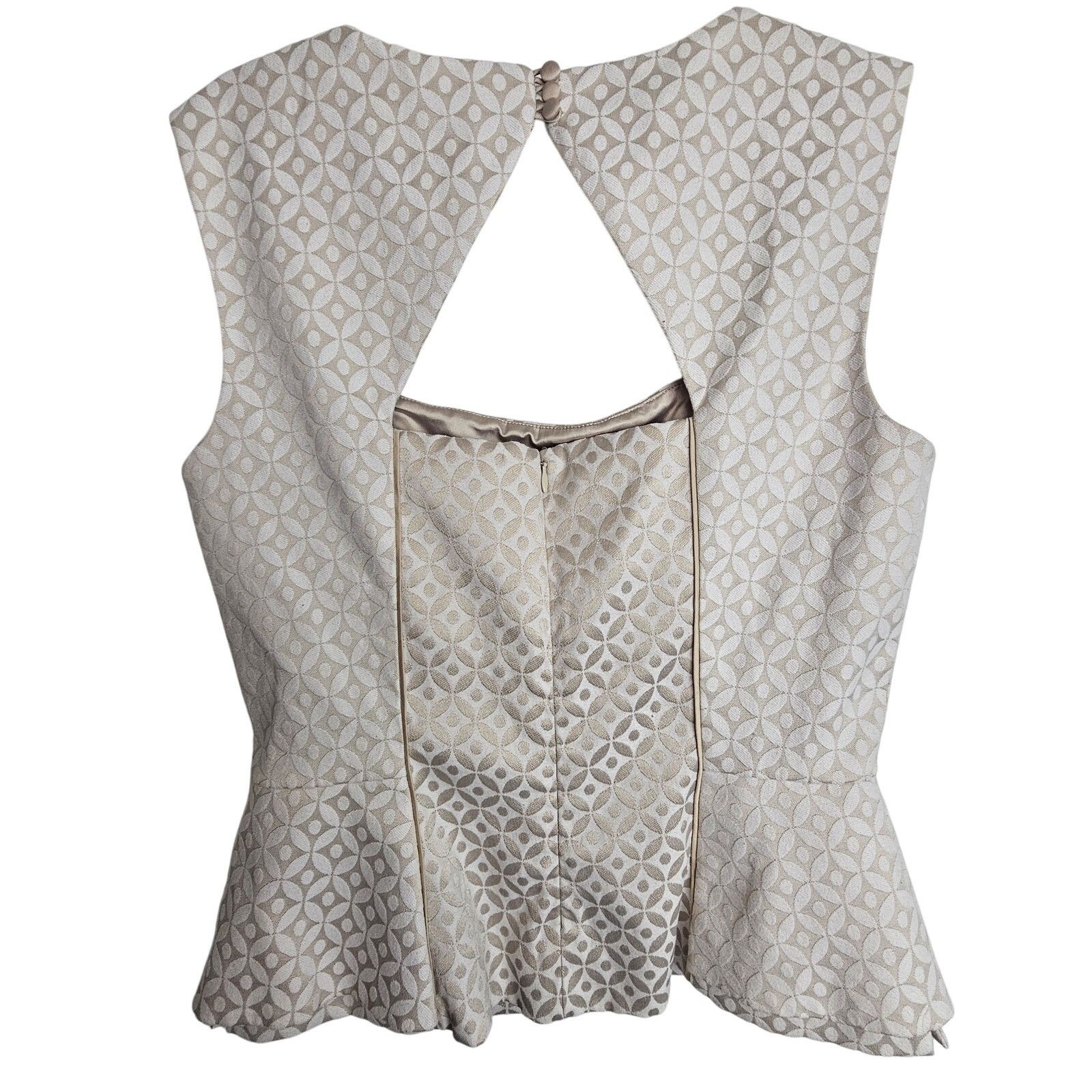White House Black Market White House Black Market Blouse Women 8 Peplum Geometric Size M / US 6-8 / IT 42-44 - 7 Thumbnail