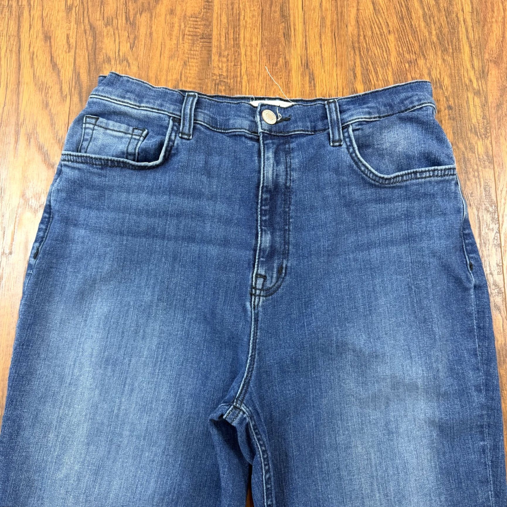 Vintage Current/Elliott Jeans Women Flared High Rise Dark Wash Denim 32 29x33 Stretch N/A Size 24" / US 00 / IT 34 - 2 Thumbnail