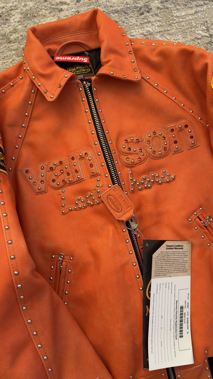 Supreme × Vanson Leathers Supreme X vanson leathers orange jacket. Size US L / EU 52-54 / 3 - 2 Thumbnail