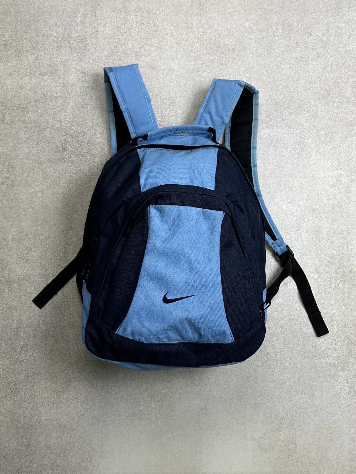 Nike Vintage Nike Big Swoosh Blue Backpack Rare Os Size ONE SIZE - 1 Thumbnail