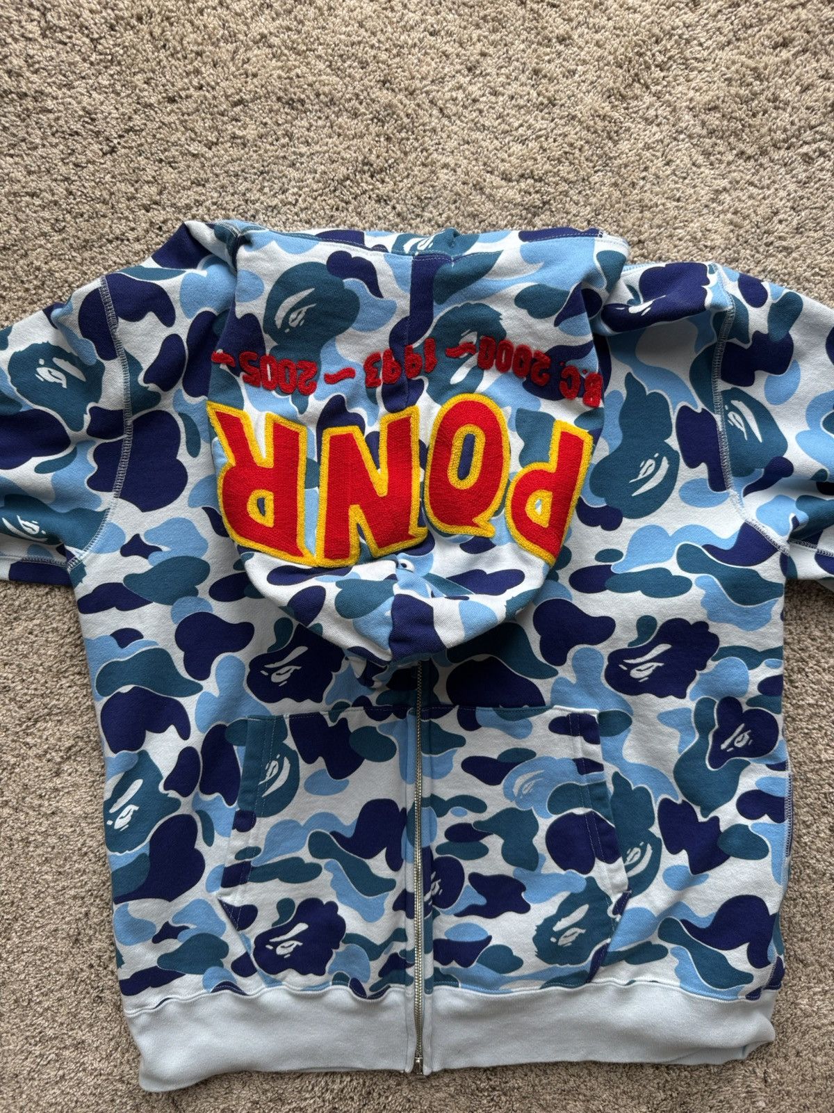 Bape BAPE “Shark” full-zip, camo print “PONR” Blue Size US L / EU 52-54 / 3 - 4 Thumbnail