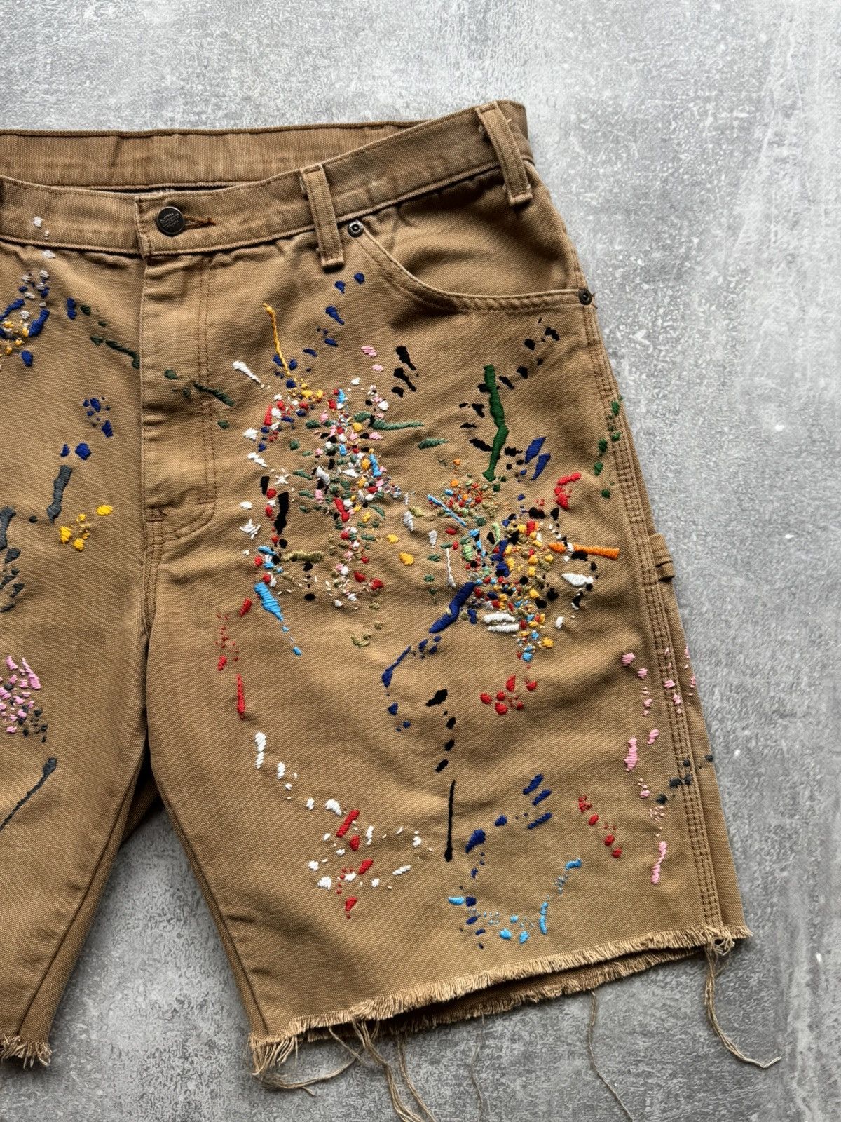Dickies Hand Made Fake Embroidered Stains Shorts Dickies Work Wear Size US 34 / EU 50 - 3 Thumbnail