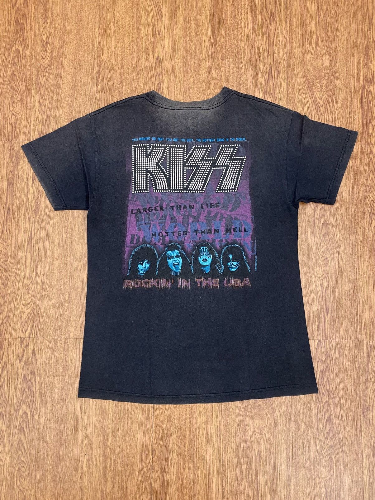 Vintage Vintage KISS rockin in the usa t-shirt Size US M / EU 48-50 / 2 - 4 Thumbnail