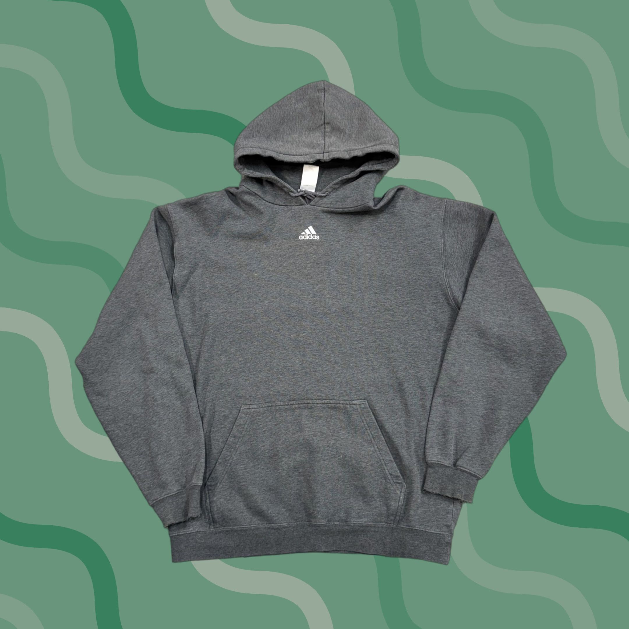 Adidas VINTAGE adidas Hoodie Mens XL Gray Pullover Sweatshirt Faded Distressed 90s y2k Logo Pockets Hooded Solid Size US XL / EU 56 / 4 - 1 Thumbnail