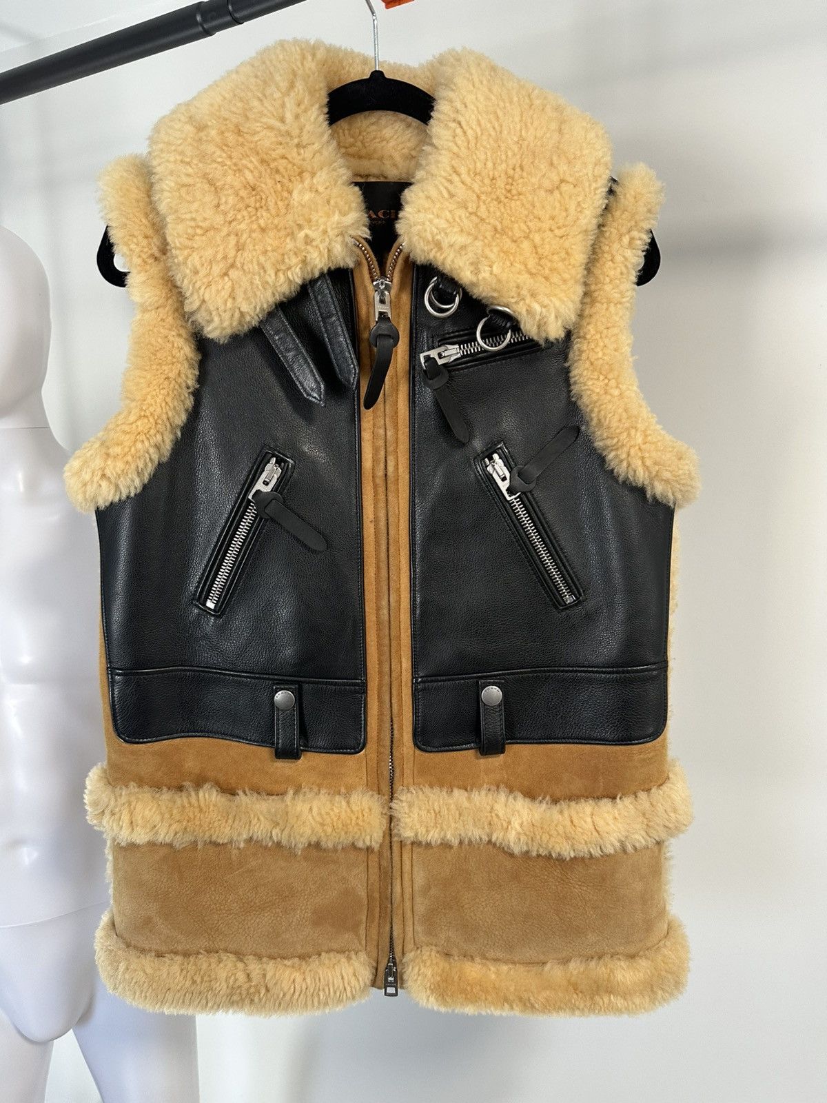 Coach Coach Leather Shearling Vest Size XS / US 0-2 / IT 36-38 - 4 Thumbnail