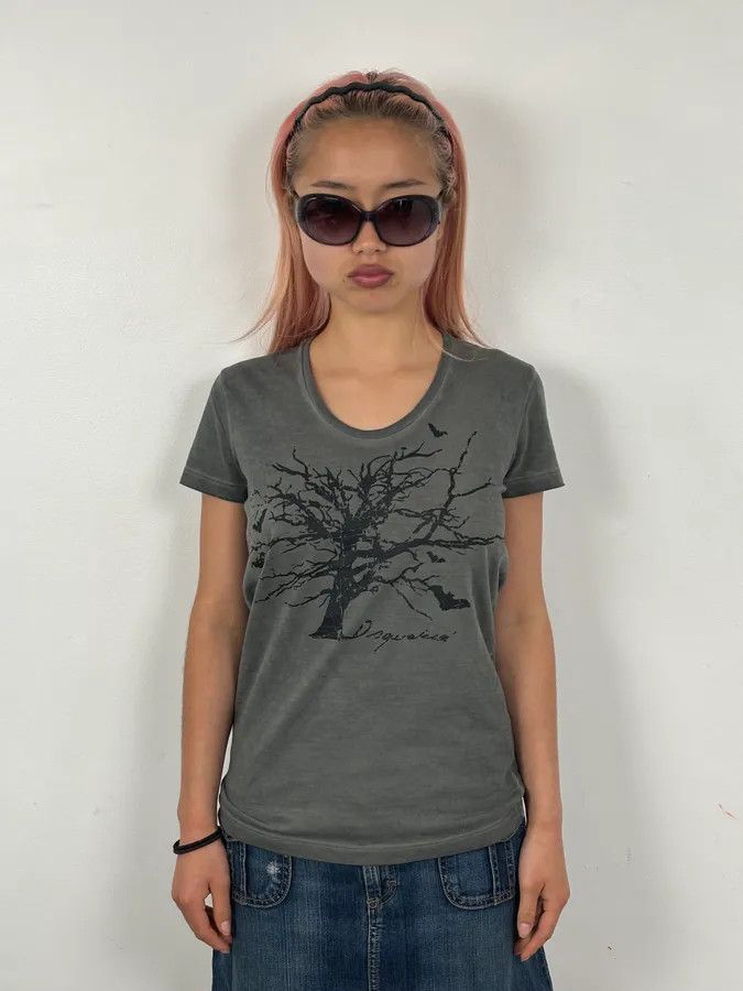 Vintage AW2010 Dsquared2 Grey Nature Morte Tree T-Shirt Size S / US 4 / IT 40 - 2 Thumbnail