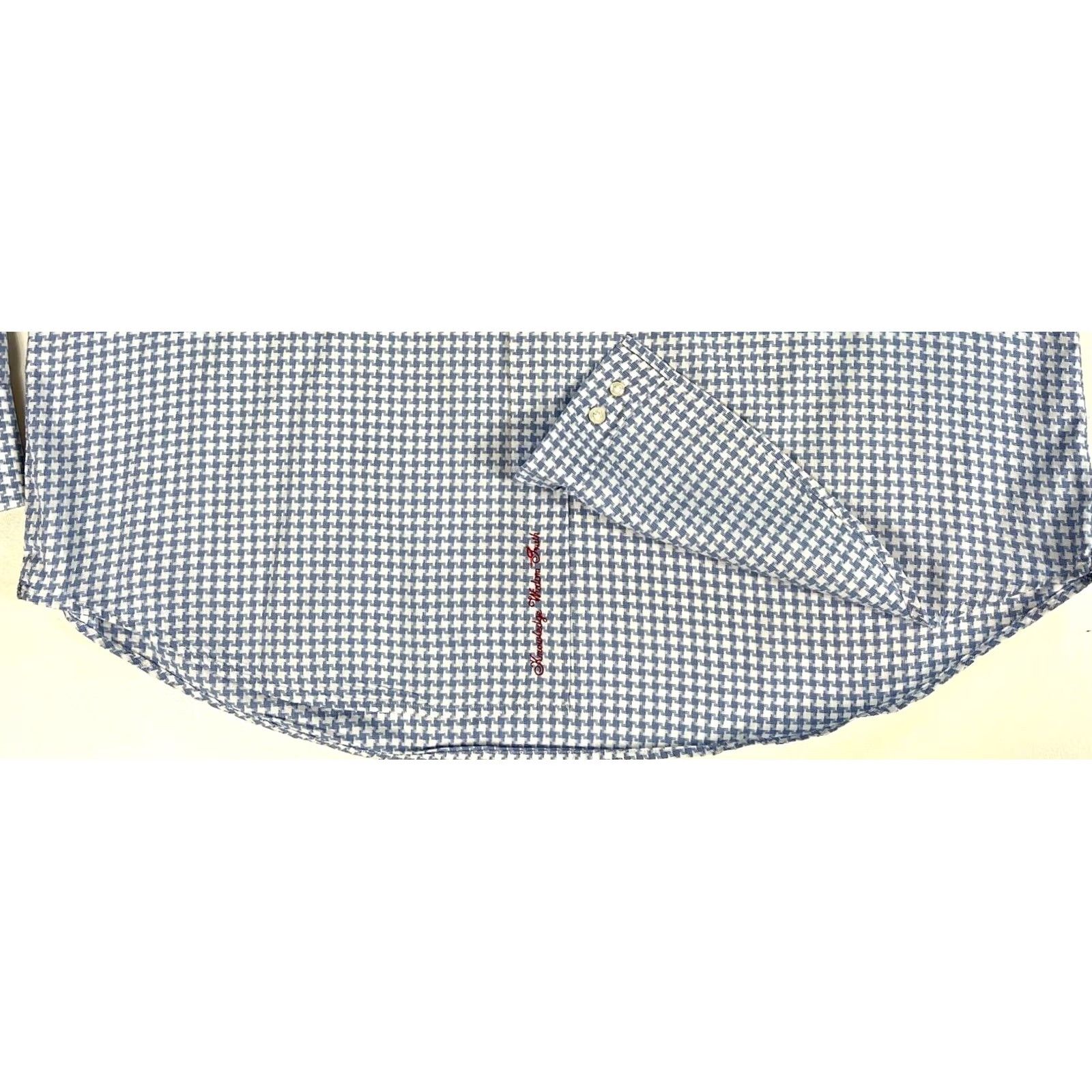 Robert Graham VINTAGE Robert Graham Button-Up Houndstooth Shirt Mens L/XL 43/17 White Blue 100% Cotton Size US L / EU 52-54 / 3 - 5 Thumbnail