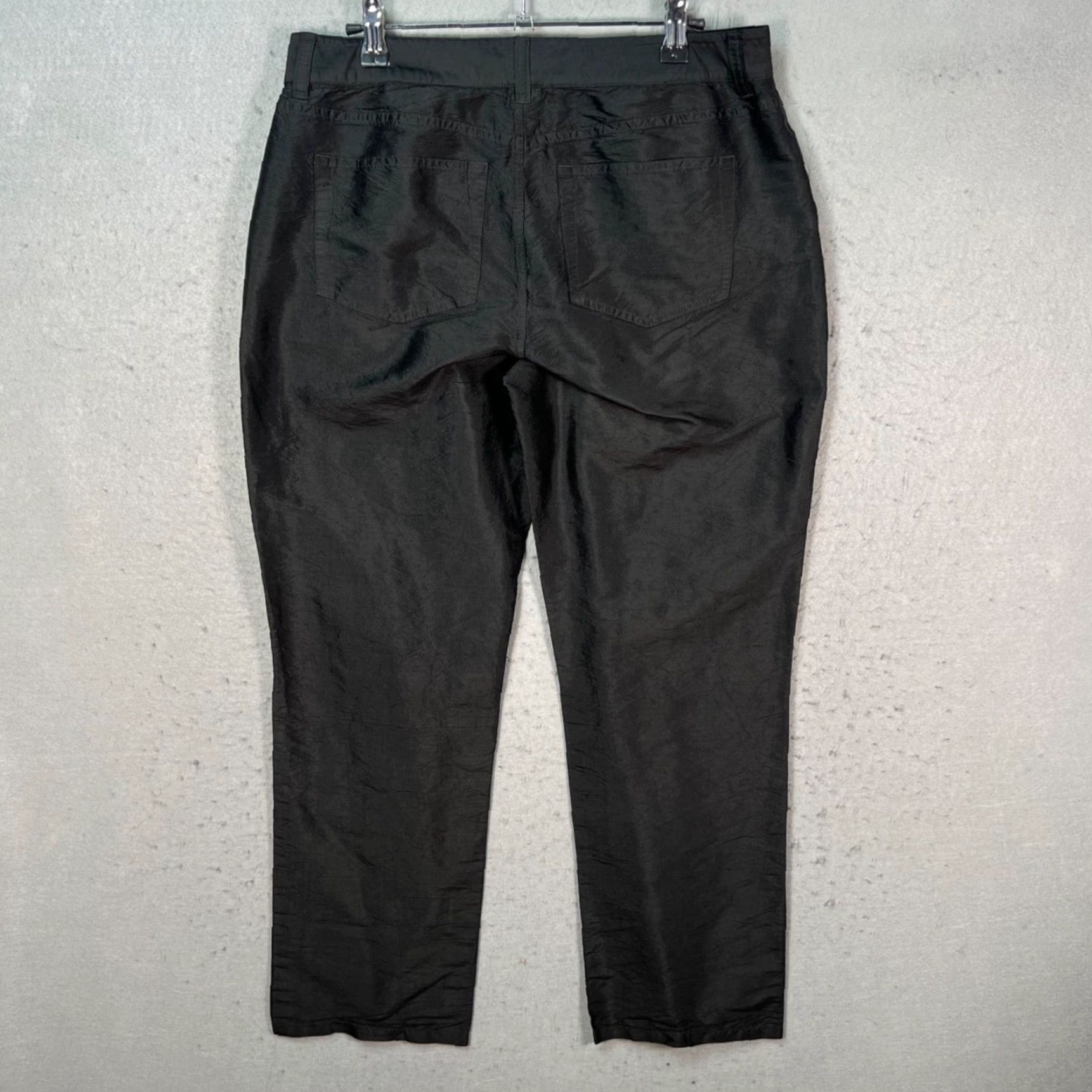 Ralph Lauren Lauren Ralph Lauren Black Silk Straight Leg Pants Womens Size 6 Size 28" / US 6 / IT 42 - 2 Thumbnail