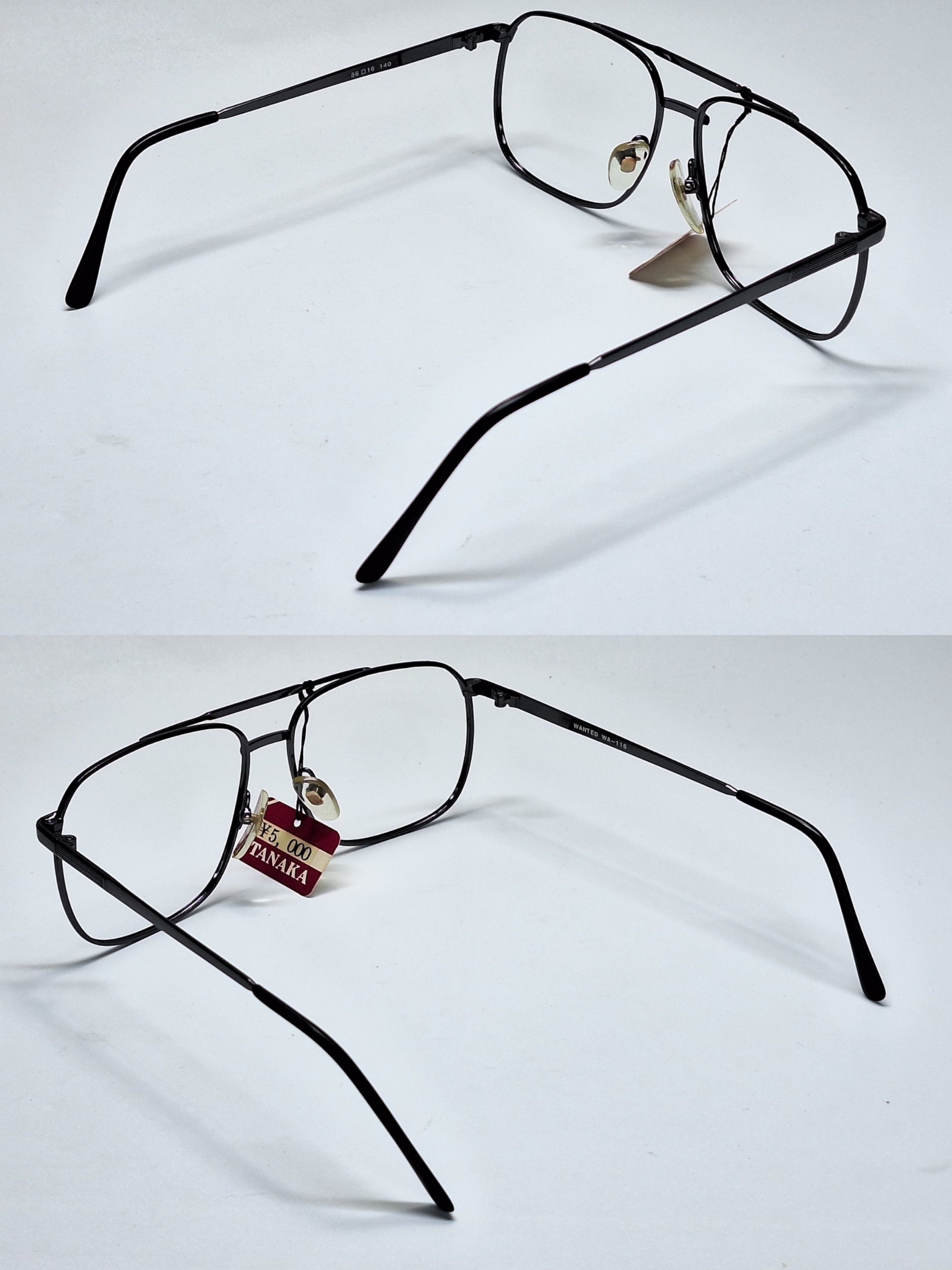Vintage Vintage NOS Wanted WA-116 Double Bridge Square Aviator Frame Size ONE SIZE - 9 Thumbnail