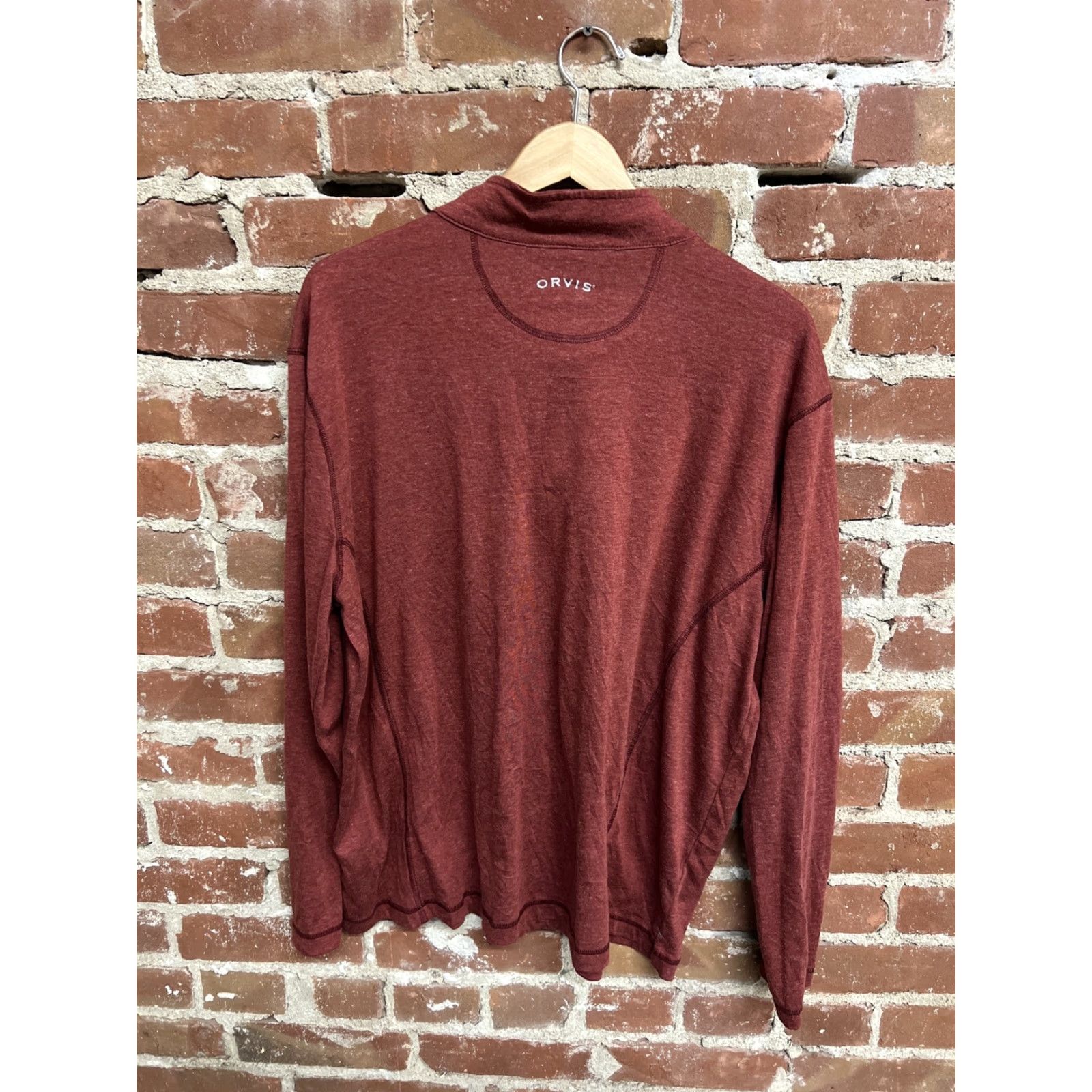 Orvis Orvis Mens Red 1/4 Zip Pullover Sweater XL Size Mock Neck Cotton Sweatshirt Knit Size US XL / EU 56 / 4 - 2 Thumbnail