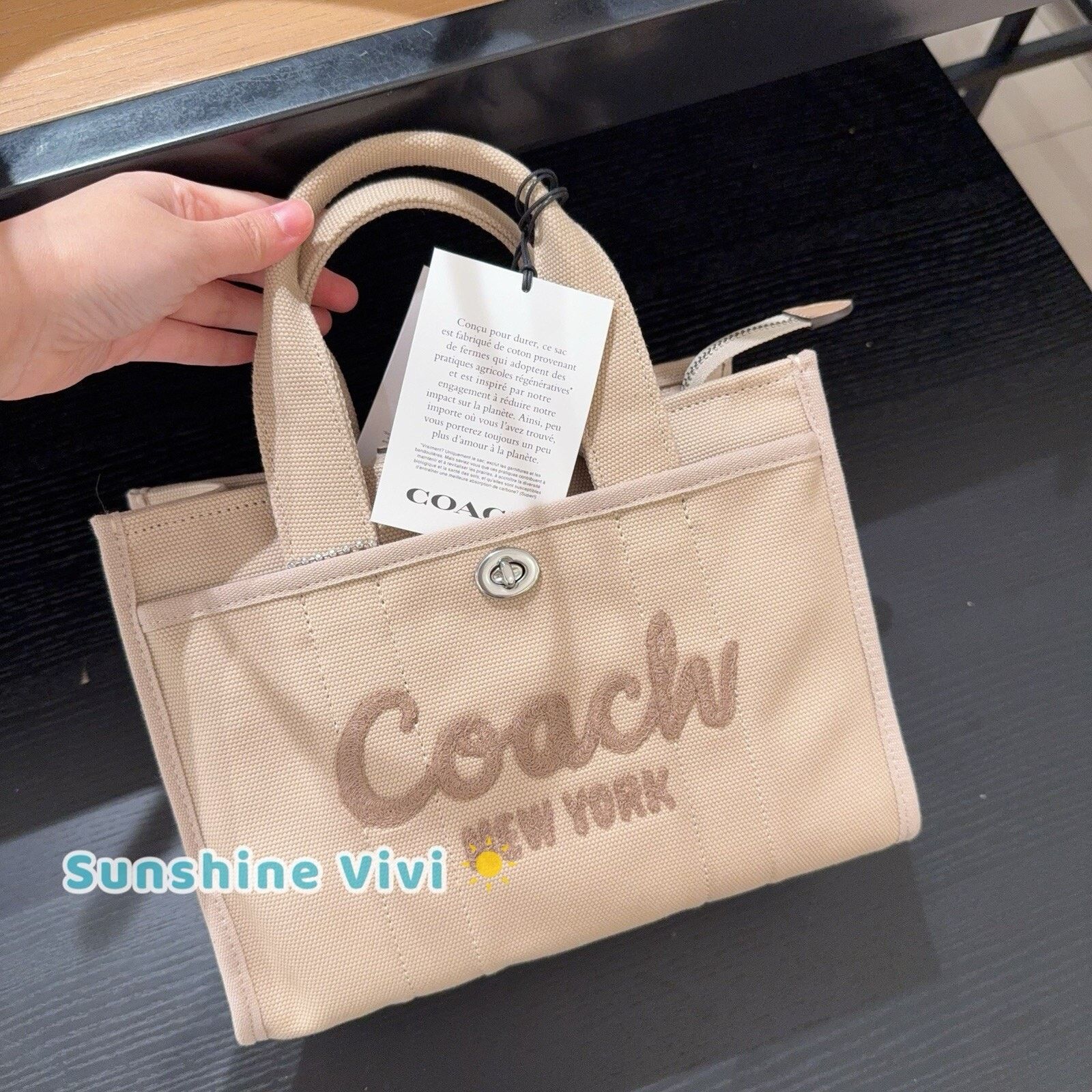 Coach NWT COACH Beige Tote Bag Shoulder Bag CP164 Silver/Dark Size ONE SIZE - 1 Thumbnail