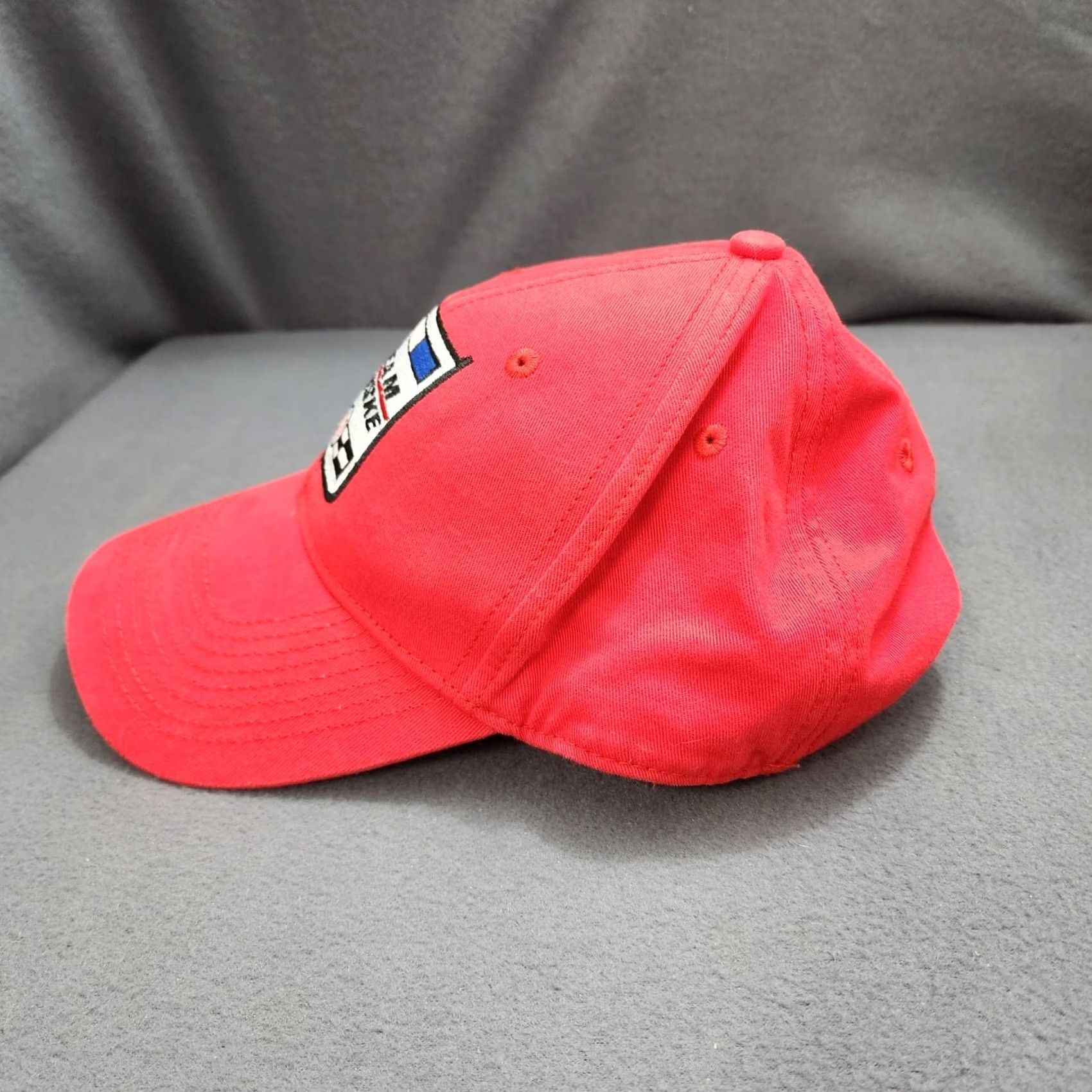 NASCAR Team Penske Hat Red Strapback Cap NASCAR Racing Adjustable Embroidered Logo Mens One Size Red Baseball Cap Size ONE SIZE - 2 Thumbnail