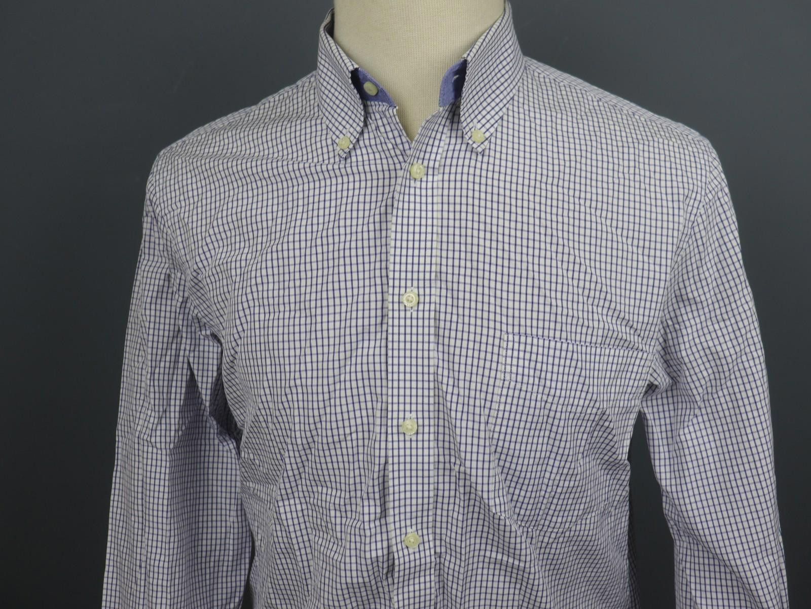 Designer Hackett London White Check Cotton Collar Shirt Size XL Size US XL / EU 56 / 4 - 2 Thumbnail