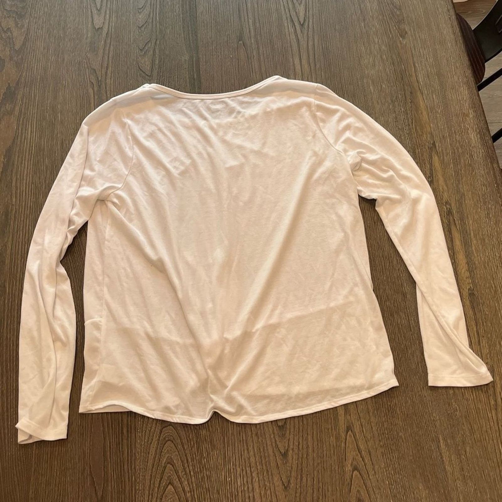 Vintage Zelos White Long Sleeve Wide Neck Twist Front Workout Top L Size L / US 10 / IT 46 - 5 Thumbnail