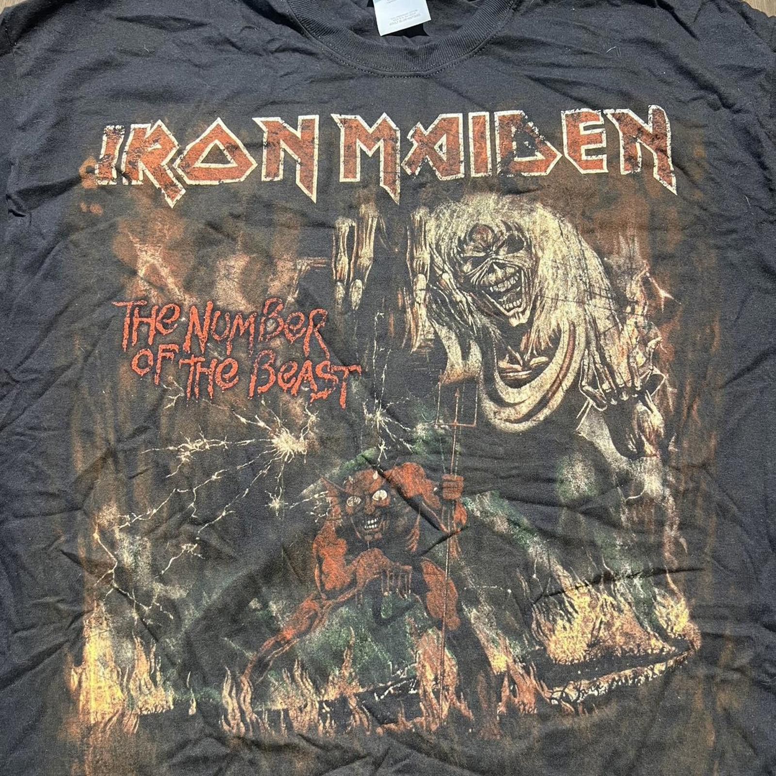 Hanes Vintage Iron Maiden The Number Of the Beast 2008 T-shirt Size US XL / EU 56 / 4 - 3 Thumbnail