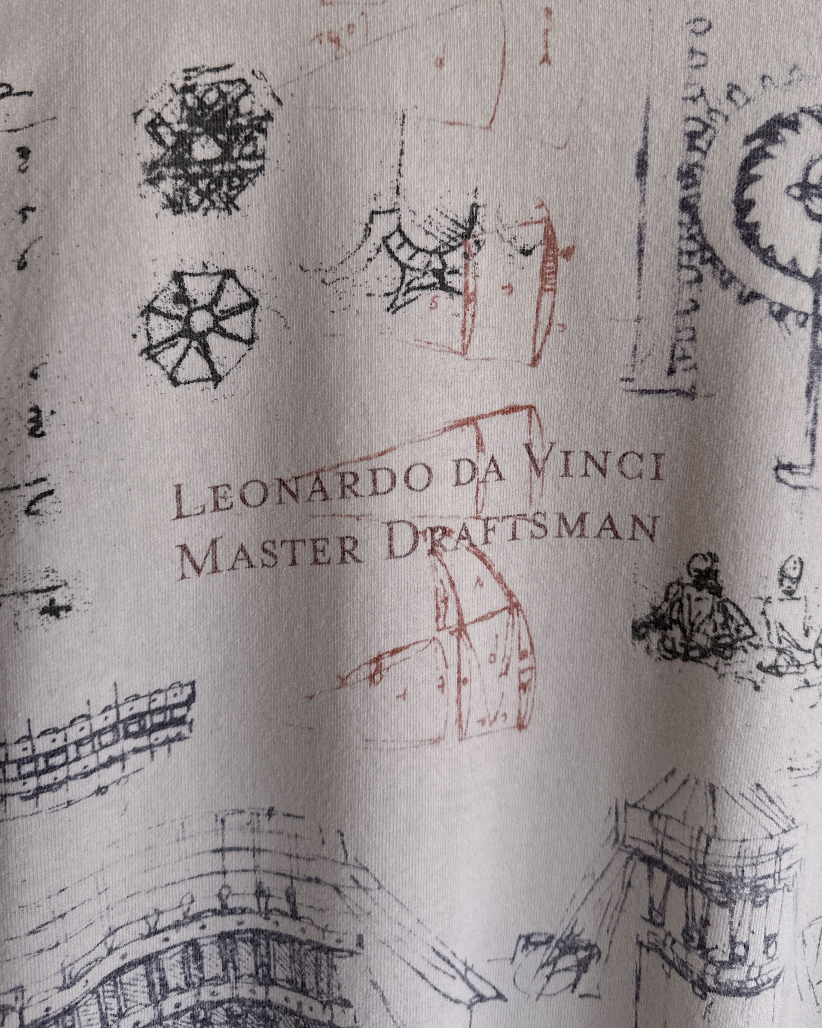 Vintage Vintage 90s Leonardo DaVinci T Shirt Men's XL AOP Scribble Size US XL / EU 56 / 4 - 2 Thumbnail