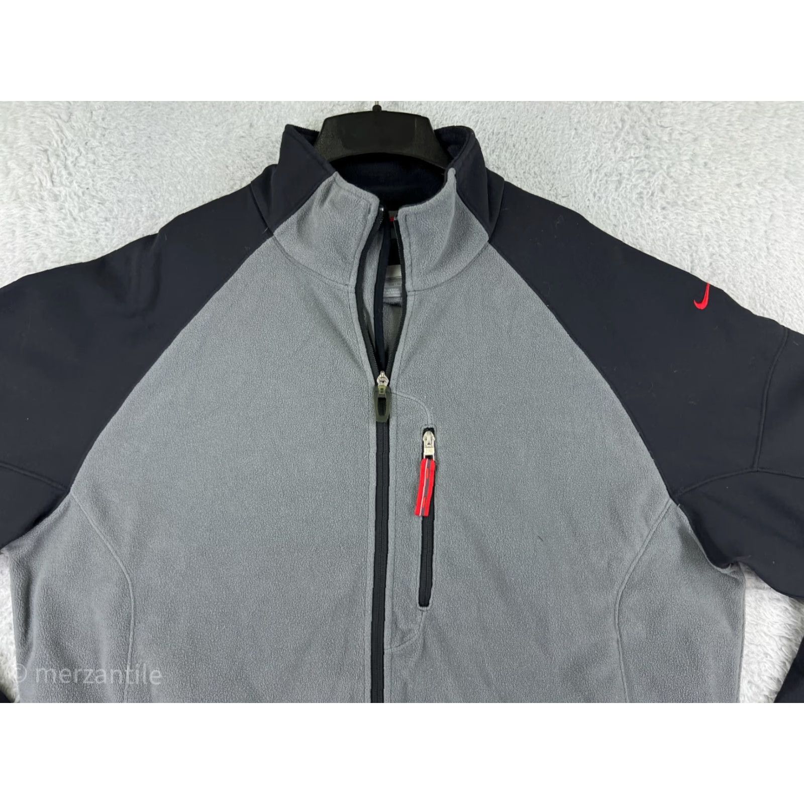 Nike Nike Jacket Mens XL Gray Black Full Zip Polyester Fleece Mock Neck Outdoor American Adventure Size US XL / EU 56 / 4 - 7 Thumbnail