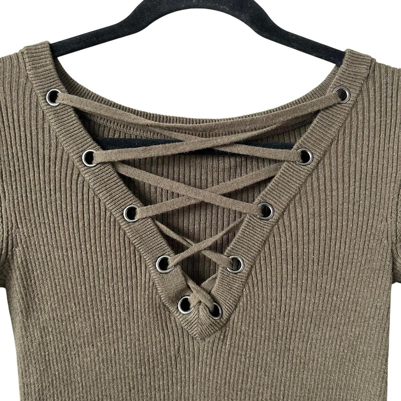 Other Justfab Ribbed Lace Up V-Neck Bodycon Sweater Dress... Size S / US 4 / IT 40 - 3 Thumbnail
