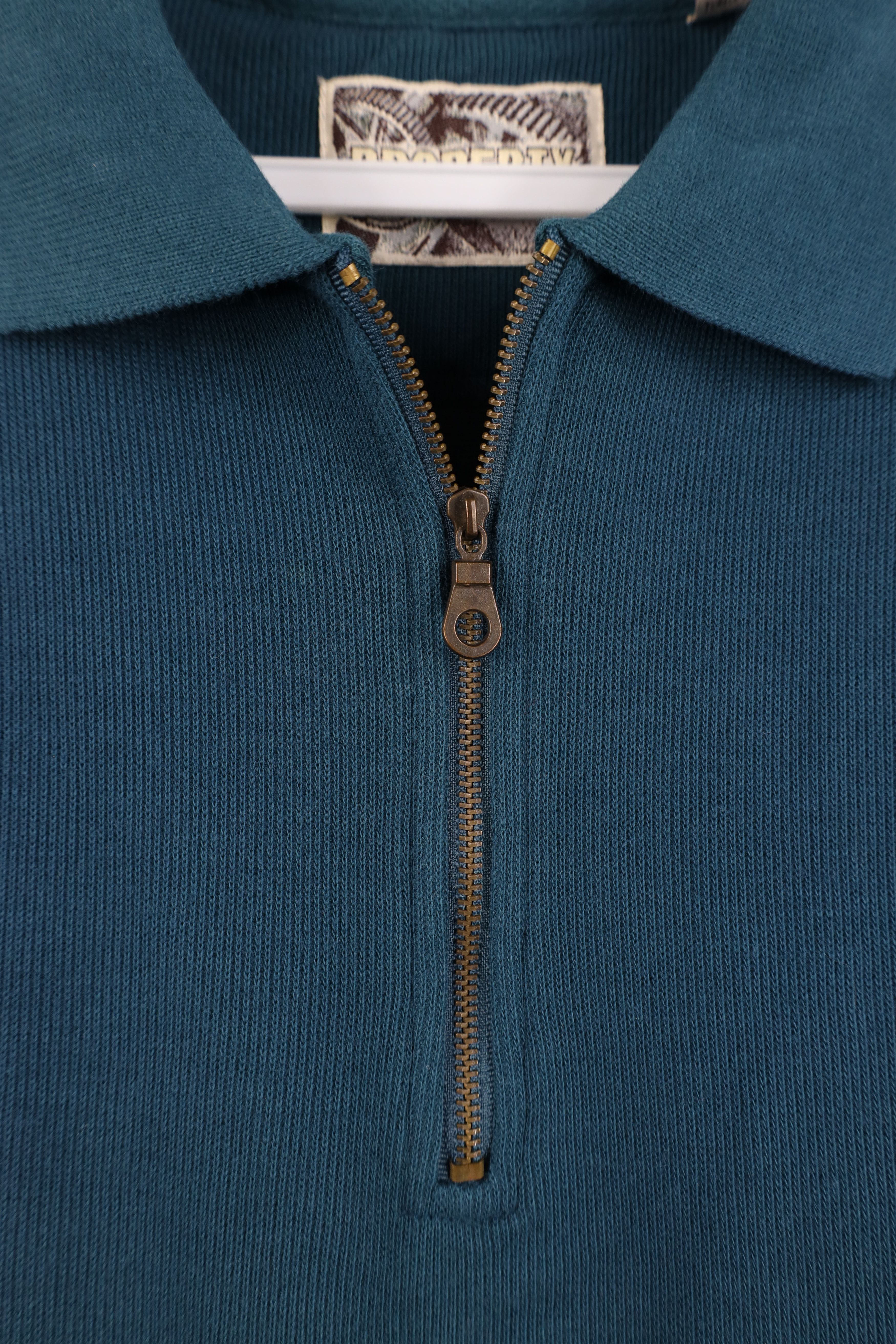 Vintage Vintage 90s Streetwear Blank Heavy Ribbed Knit Half Zip Polo Size US M / EU 48-50 / 2 - 6 Thumbnail