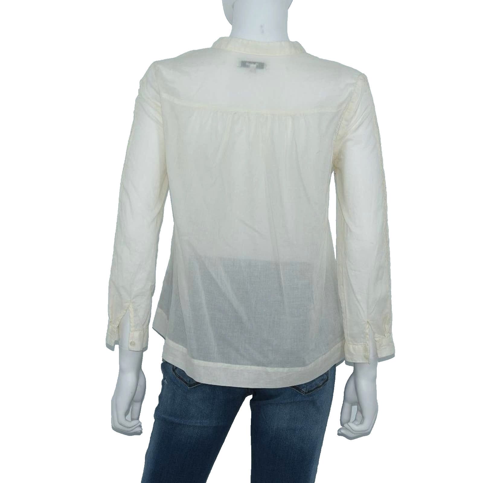 Madewell Madewell 1/4 Sleeve Pintuck Peasant Cream Blouse Size Small Size S / US 4 / IT 40 - 3 Thumbnail