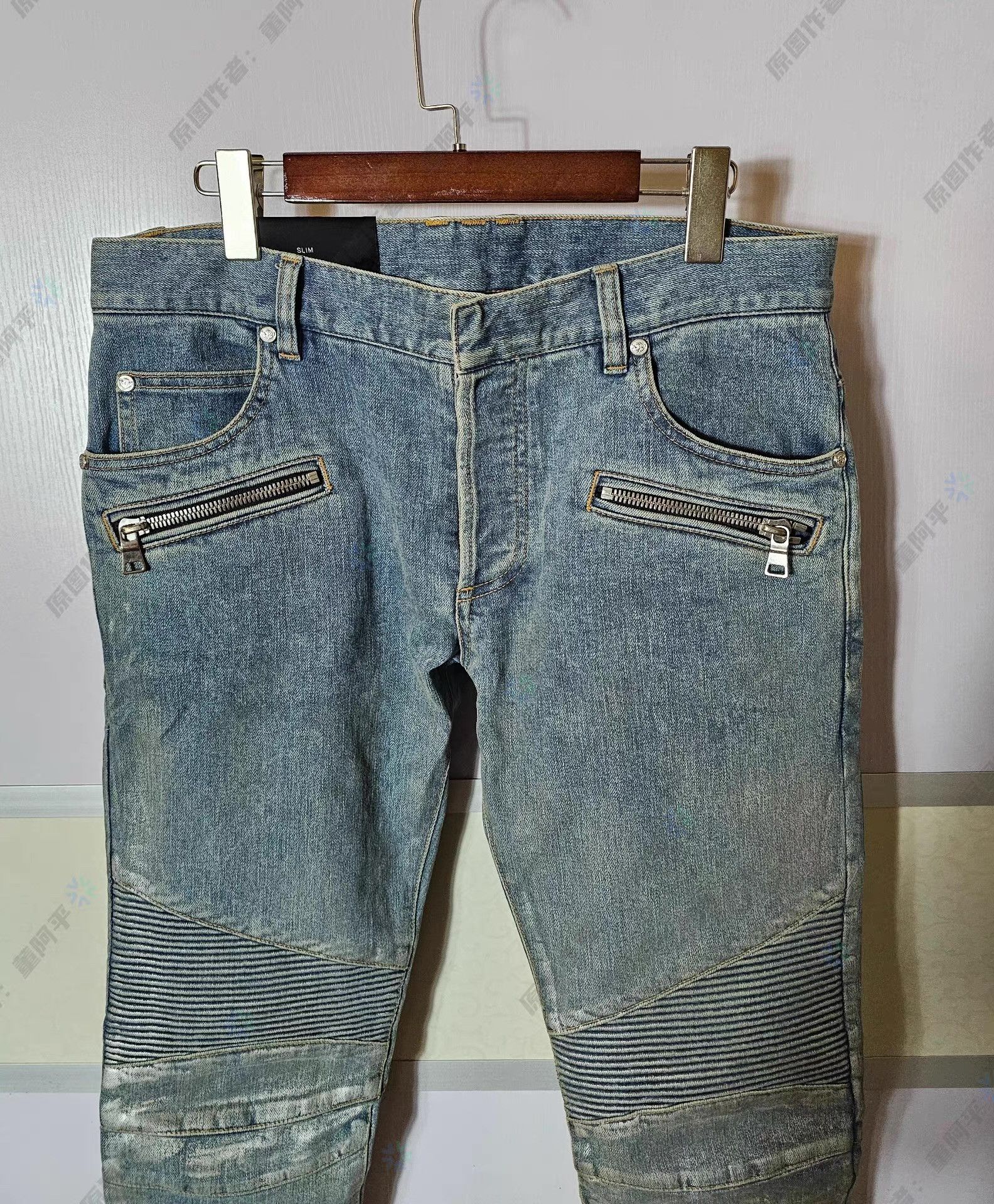 Balmain Balmain biker jeans。 Q4 Size US 34 / EU 50 - 2 Thumbnail