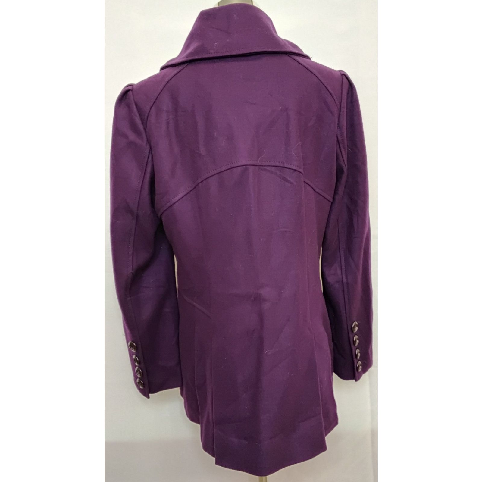 Guess Guess Wool Blend Peacoat Women's Large Petite Purple Size L / US 10 / IT 46 - 3 Thumbnail