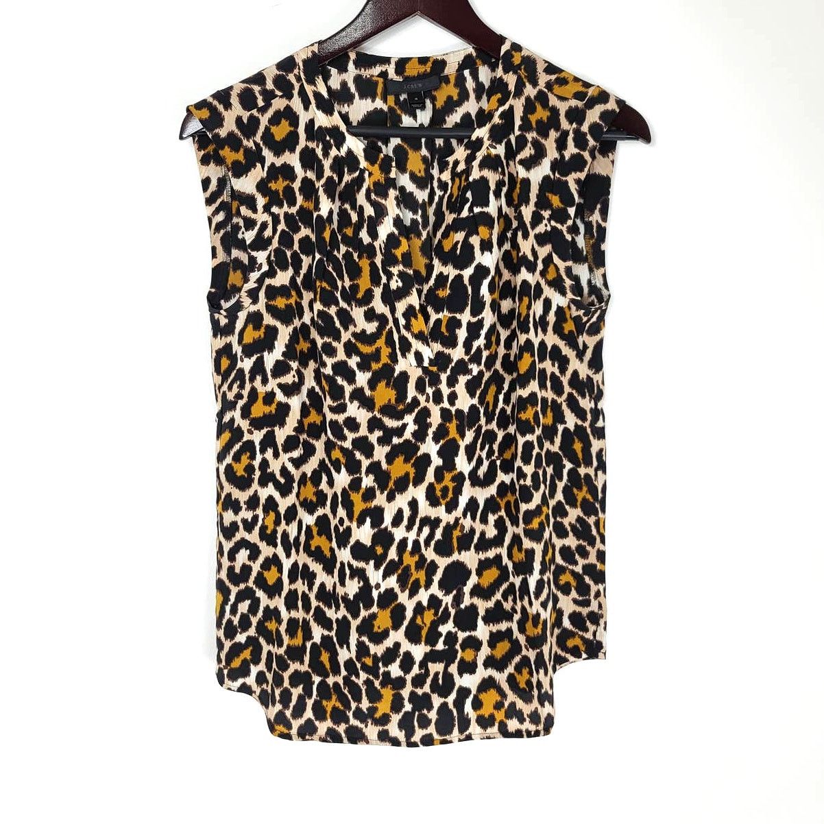 J.Crew J. Crew pleated leopard shell top Size 4 Size S / US 4 / IT 40 - 1 Thumbnail